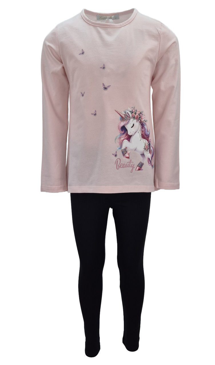 Girls Fashion Langarmshirt & Leggings Sommer Set Langarm Shirt + Leggings, MS2224e (Set, Langarmshirt & Leggings)