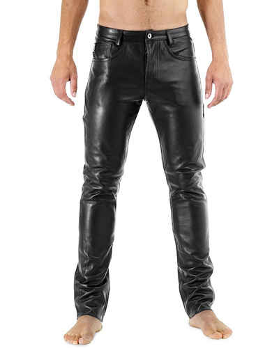 BOCKLE Lederhose Bockle® NEW 411 Leather Jeans Herren Lederhose Echtleder Rind