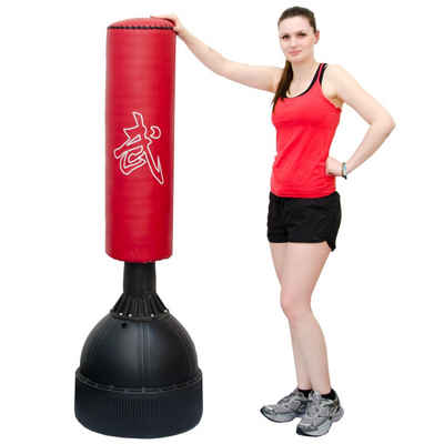 eyepower Boxsack 160 cm Standboxsack Box Punching Bag Standfuß PU, Boxständer Rot