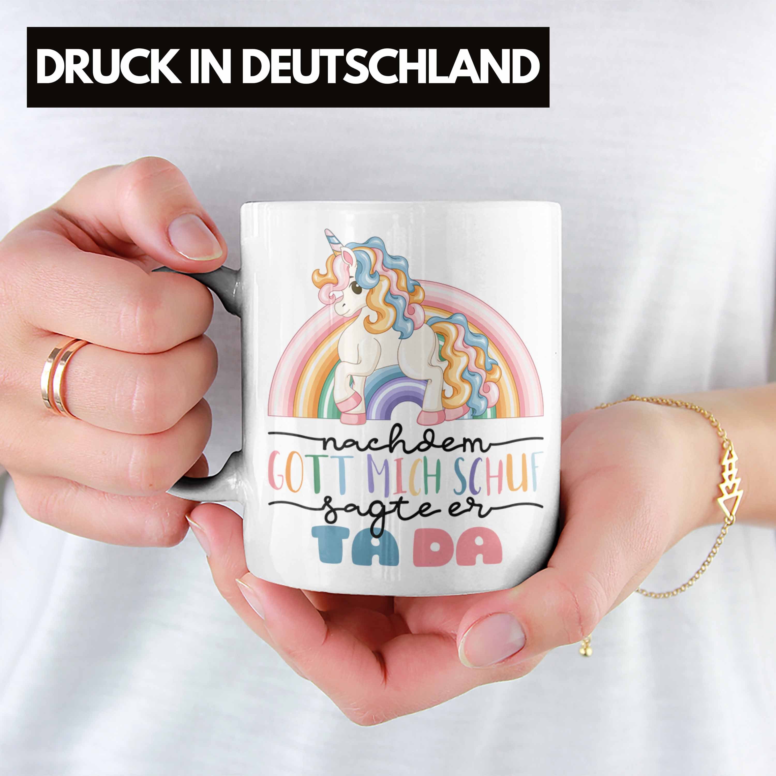 Spruch Nachdem S Tasse Lustige Mich Gott mit Tasse Weiss Kaffee-Becher Schuf Trendation Humor