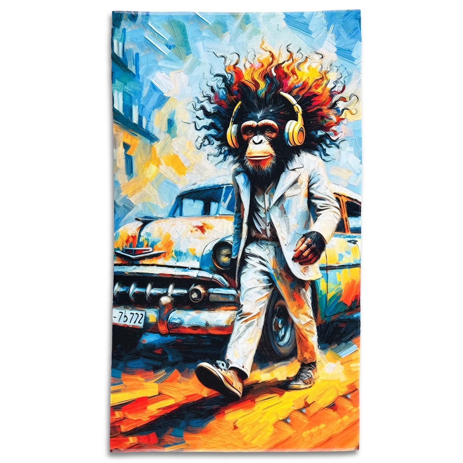 ESPiCO Strandtuch Monkey Oldtimer, Frottee-Velour (1-St), Schimpanse, Affe, günstig online kaufen