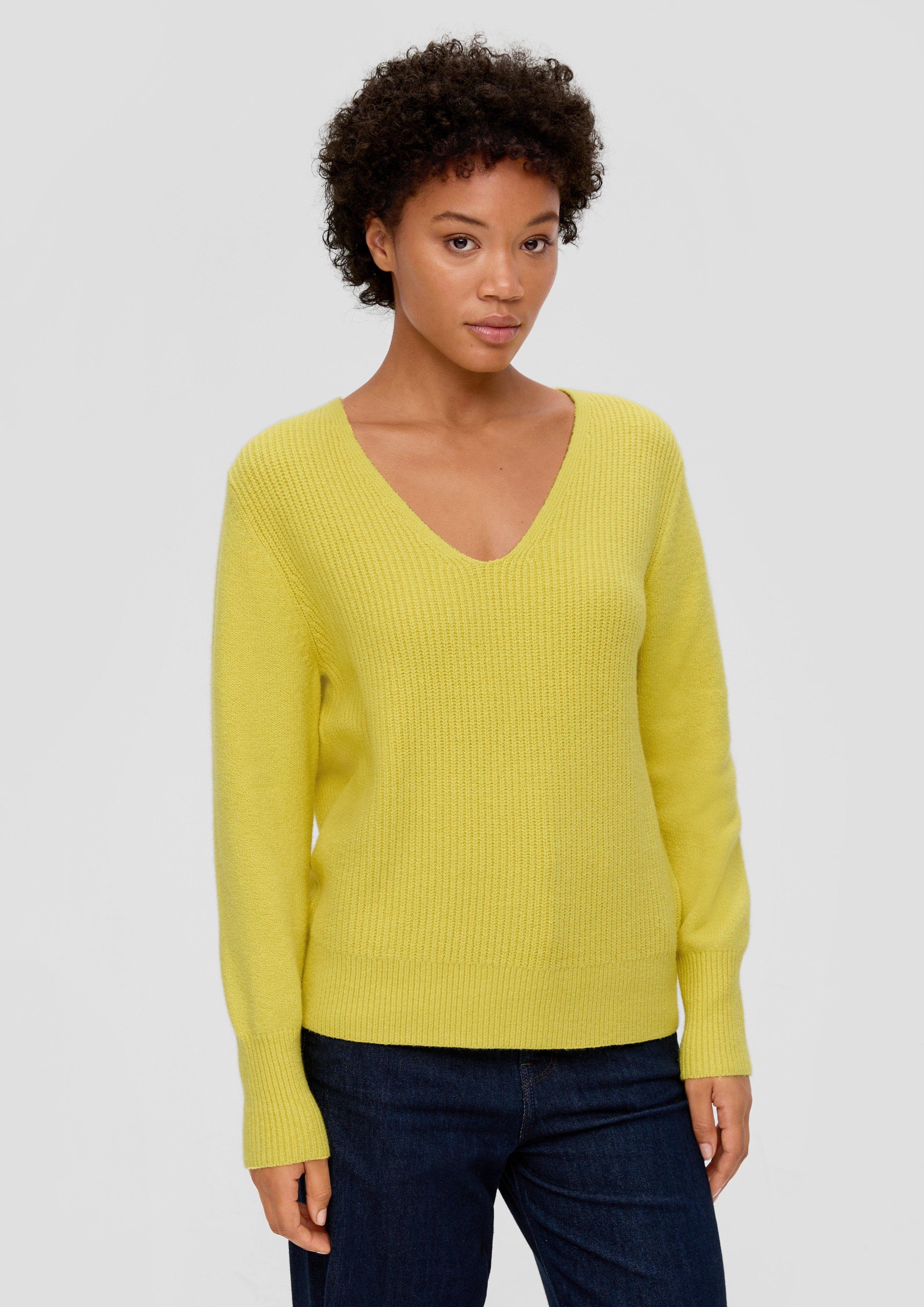 s.Oliver Strickpullover Strickpullover mit V-Ausschnitt