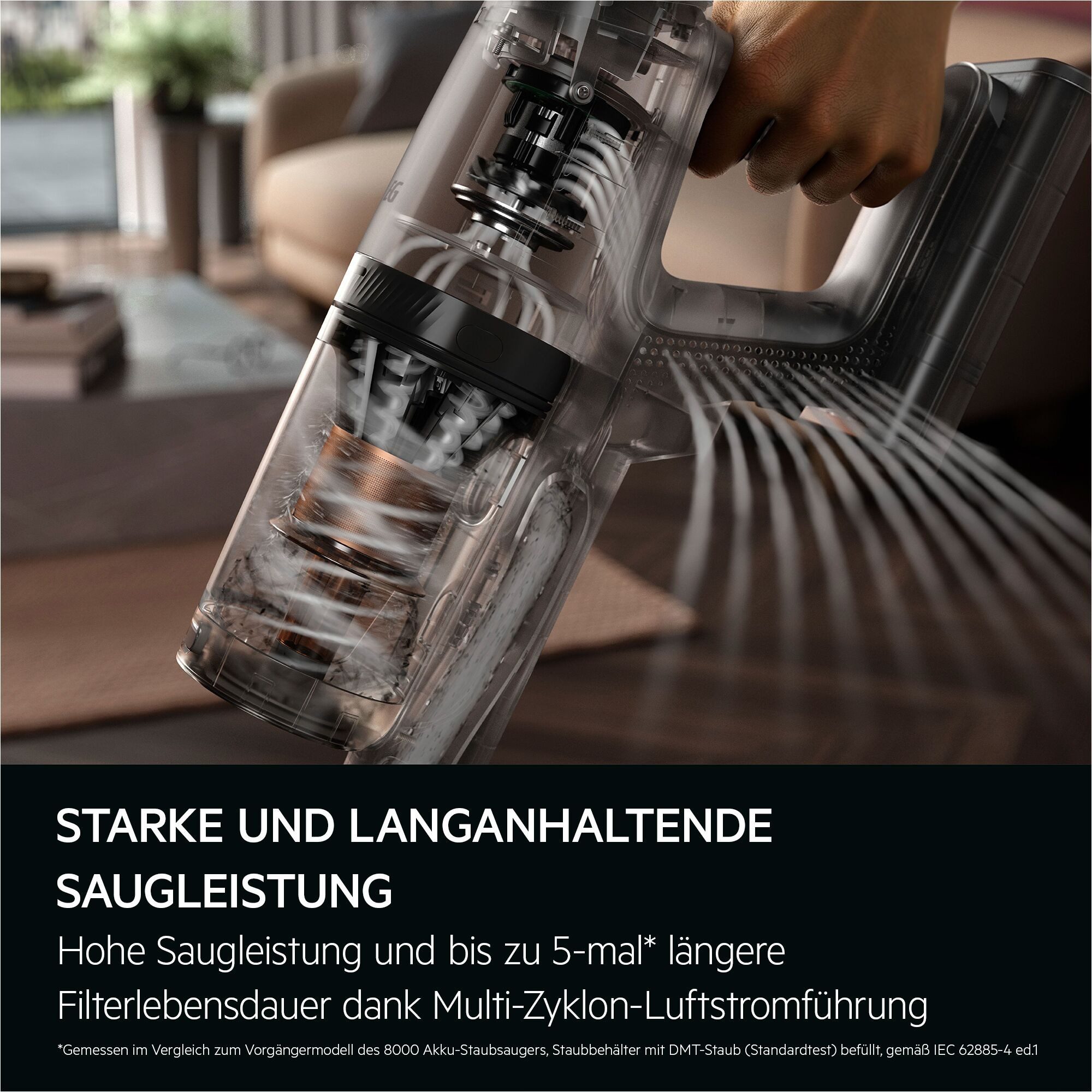 AEG Akku-Hand-und Stielstaubsauger ULTIMATE 8000 (AP83AB25DG), beutellos, mit Absaugstation, 0 W, Hygienische Absaugung des Staubbehälters ohne Kontakt mit Schmutz