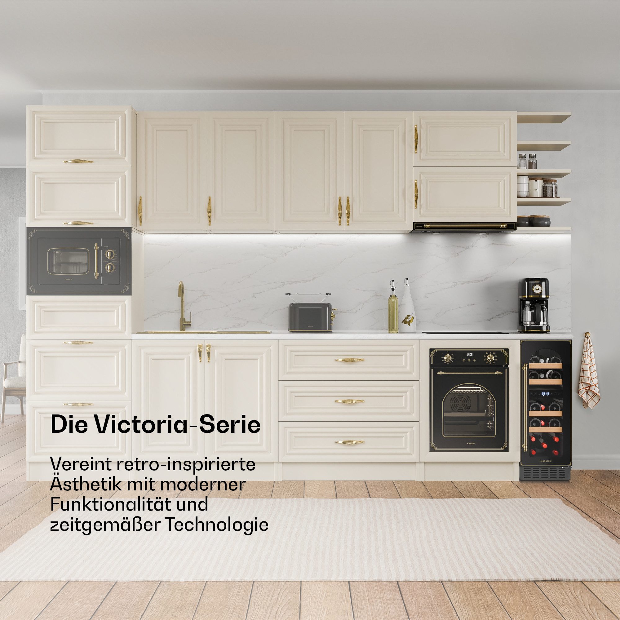 Klarstein Weinkühlschrank Vinovilla Victoria 17 Duo, für 17 Standardflaschen á 0,75l,Wein Flaschenkühlschrank Weintemperierschrank Weinschrank Kühlschrank