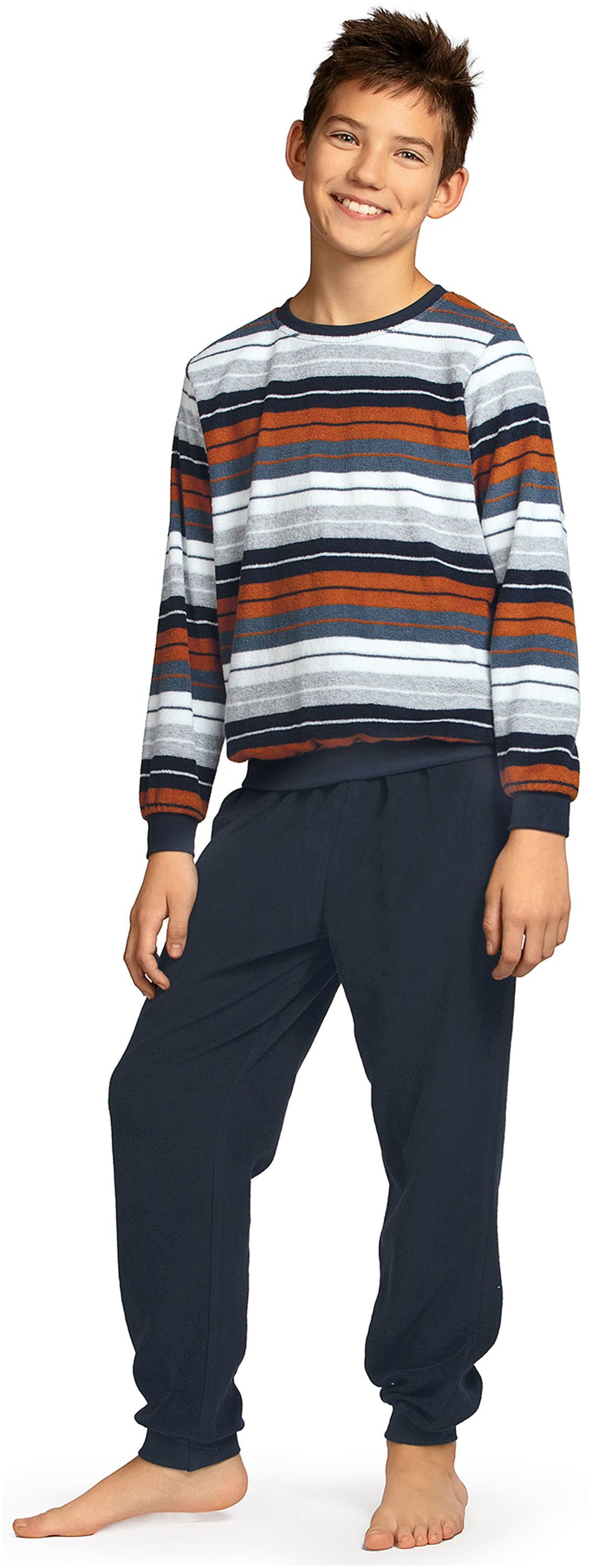 Comte Schlafanzug Iceberg Buddies (Set, 2 tlg., 2-teilig) Jungen Pyjama lang Langarm Frottee Baumwolle Winter