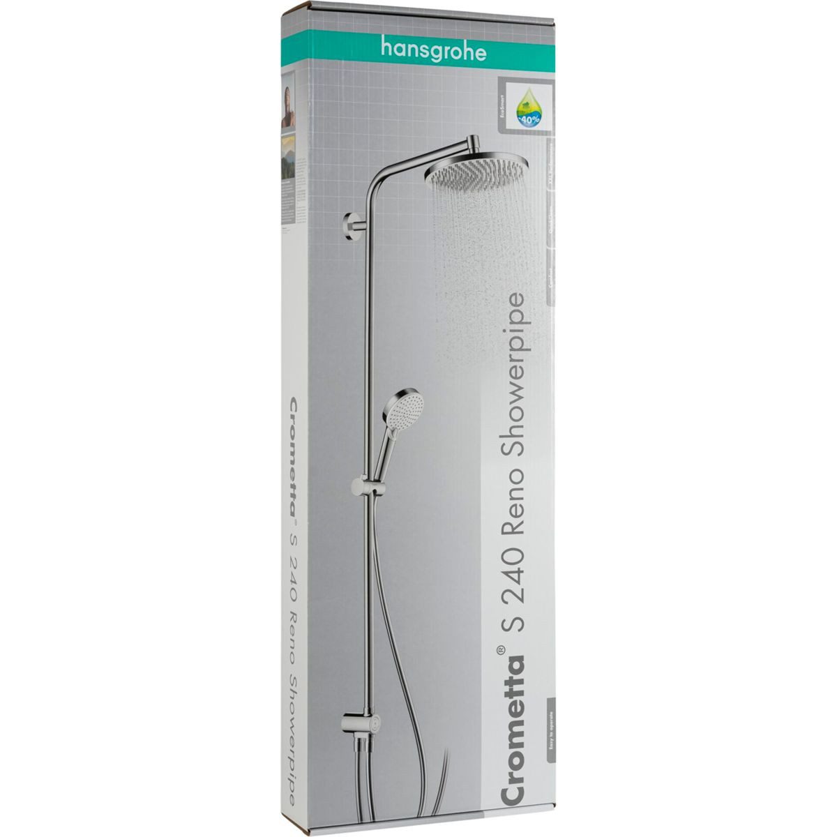 hansgrohe Brausegarnitur Crometta S Showerpipe 240 1jet EcoSmart Reno chrom