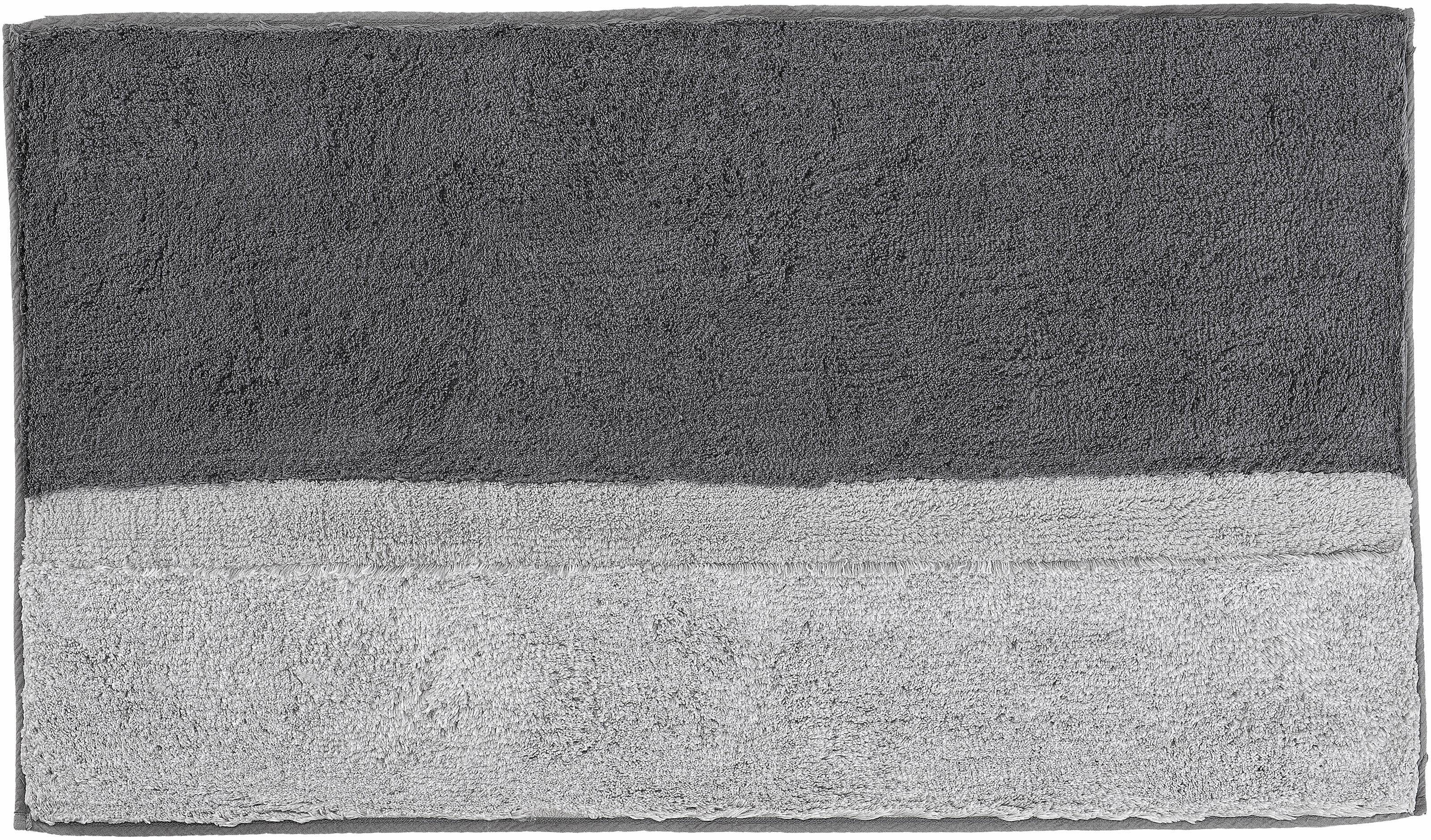Kleine Wolke Badematte Life, Badvorleger, Badezimmer Teppich, Höhe 20 mm, rutschhemmend beschichtet, fußbodenheizungsgeeignet, Baumwolle, rechteckig, Badteppich, Streifen, Hoch-Tief Effekt