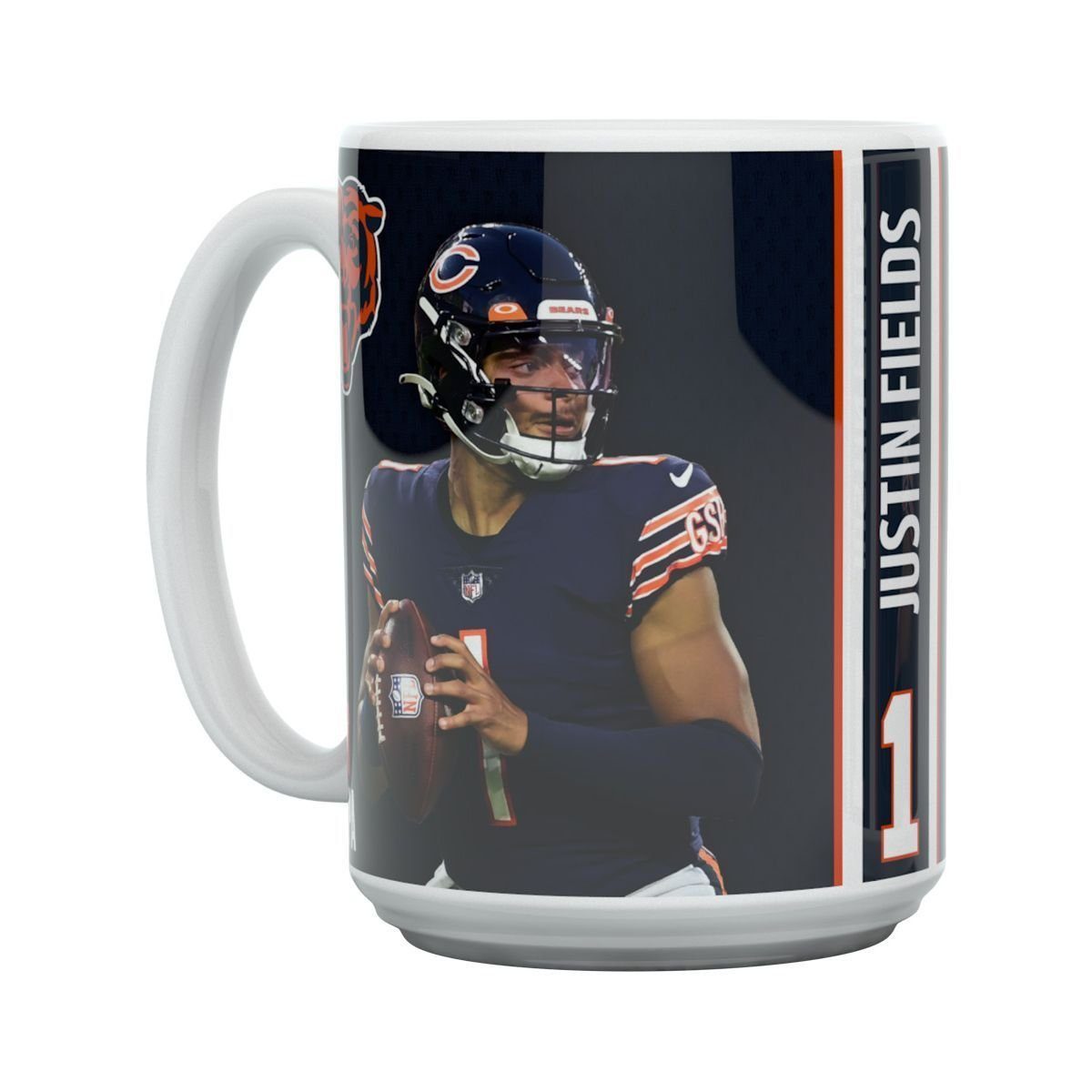Great Branding Tasse Justin Fields MOTION Chicago Bears NFL Tasse 450ml