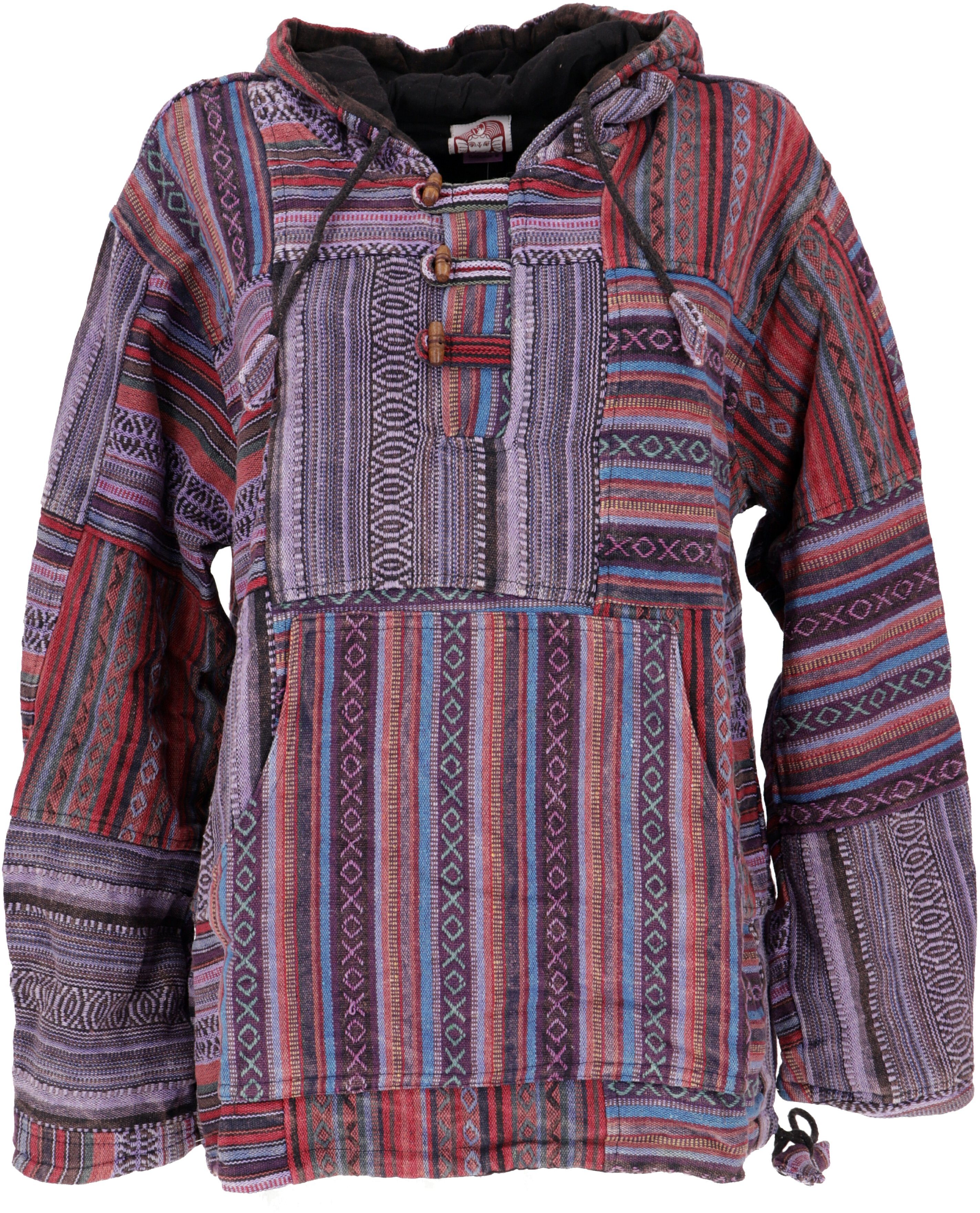 Guru-Shop Sweater Goa Unisex Kapuzenshirt, Stonewash günstig online kaufen