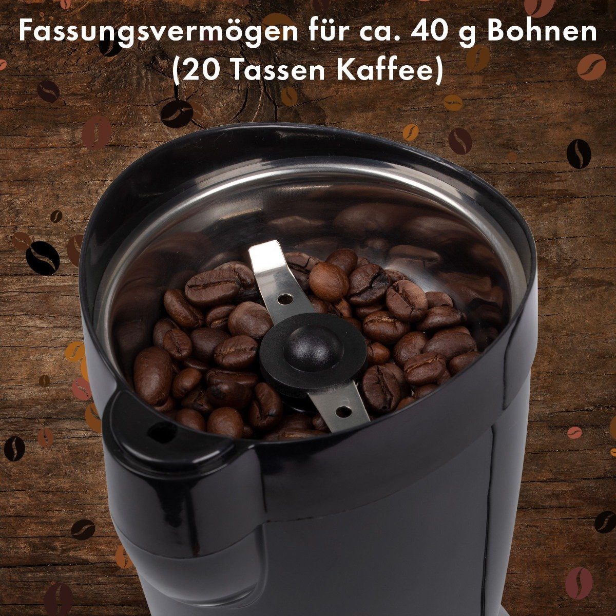 CLATRONIC Kaffeemühle 3306, mit KSW Edelstahlschlagmesser elektrische Kaffeemühle schwarz