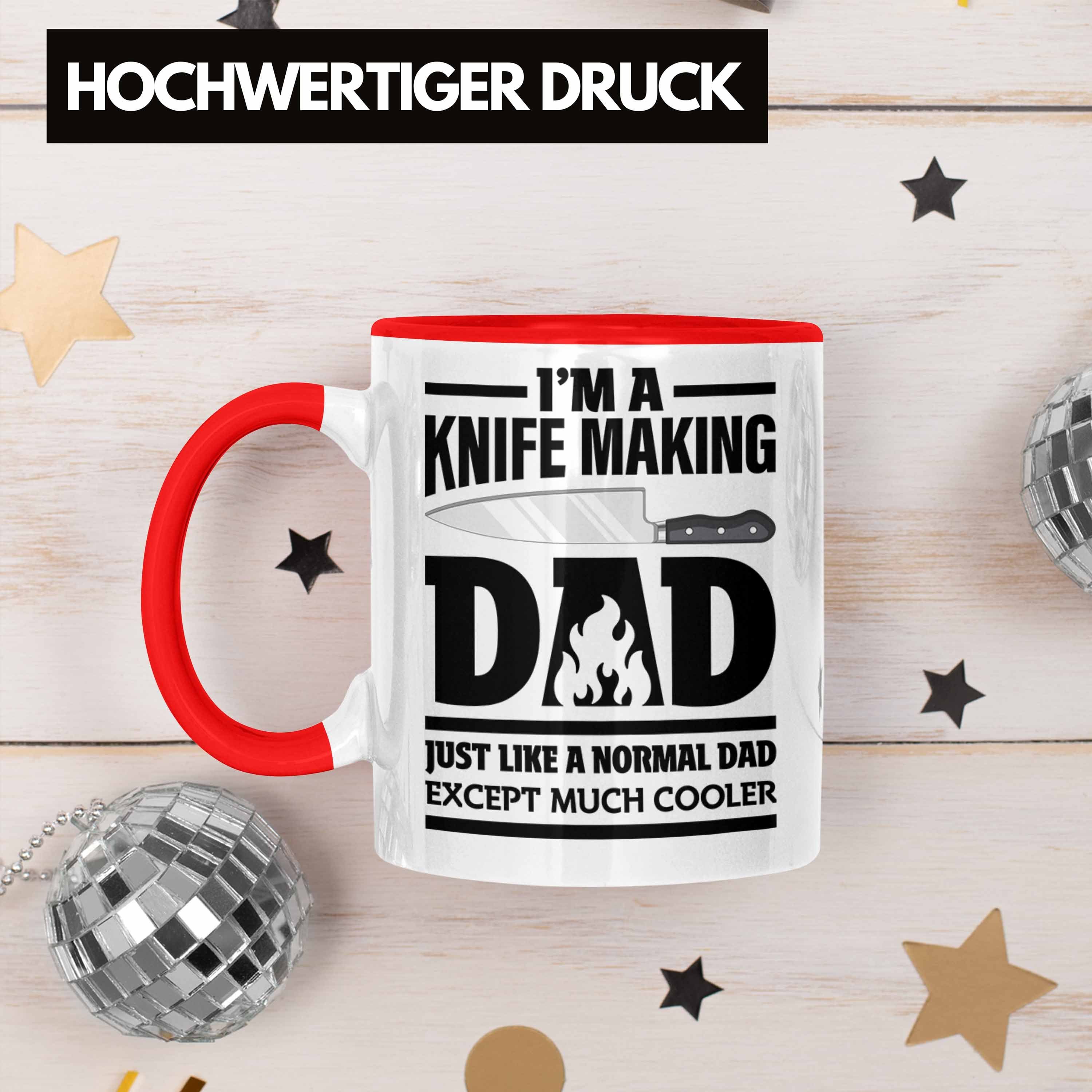 Tasse Geschenke Macher Trendation Messer Geschenkidee Trendation Schmied mit Tasse Spruch - Rot Kaffeetasse Hufschmied