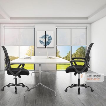 JOEAIS Chefsessel Bürostuhl Schreibtischstuhl Stuhl Office Chair Drehstuhl Computerstuhl (Ergonomisch Bürosessel mit Rollen und Wippfunktion Sessel), Stuhl Verstellbarer Lordosenstütze Armlehne, Höhenverstellung