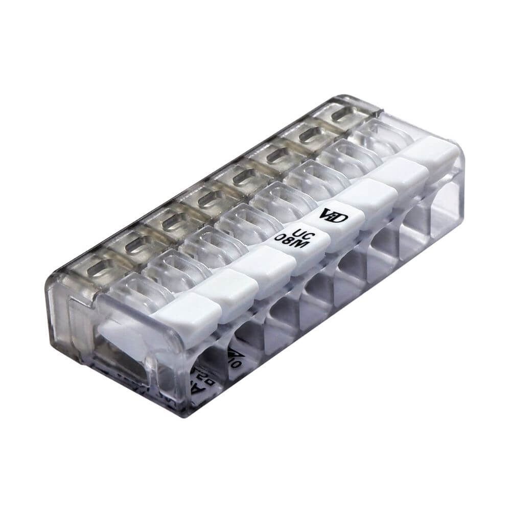 Verbindungsklemme Mini Hebelklemme UC08M, 8-polig, 0,2 - 2,5 mm²