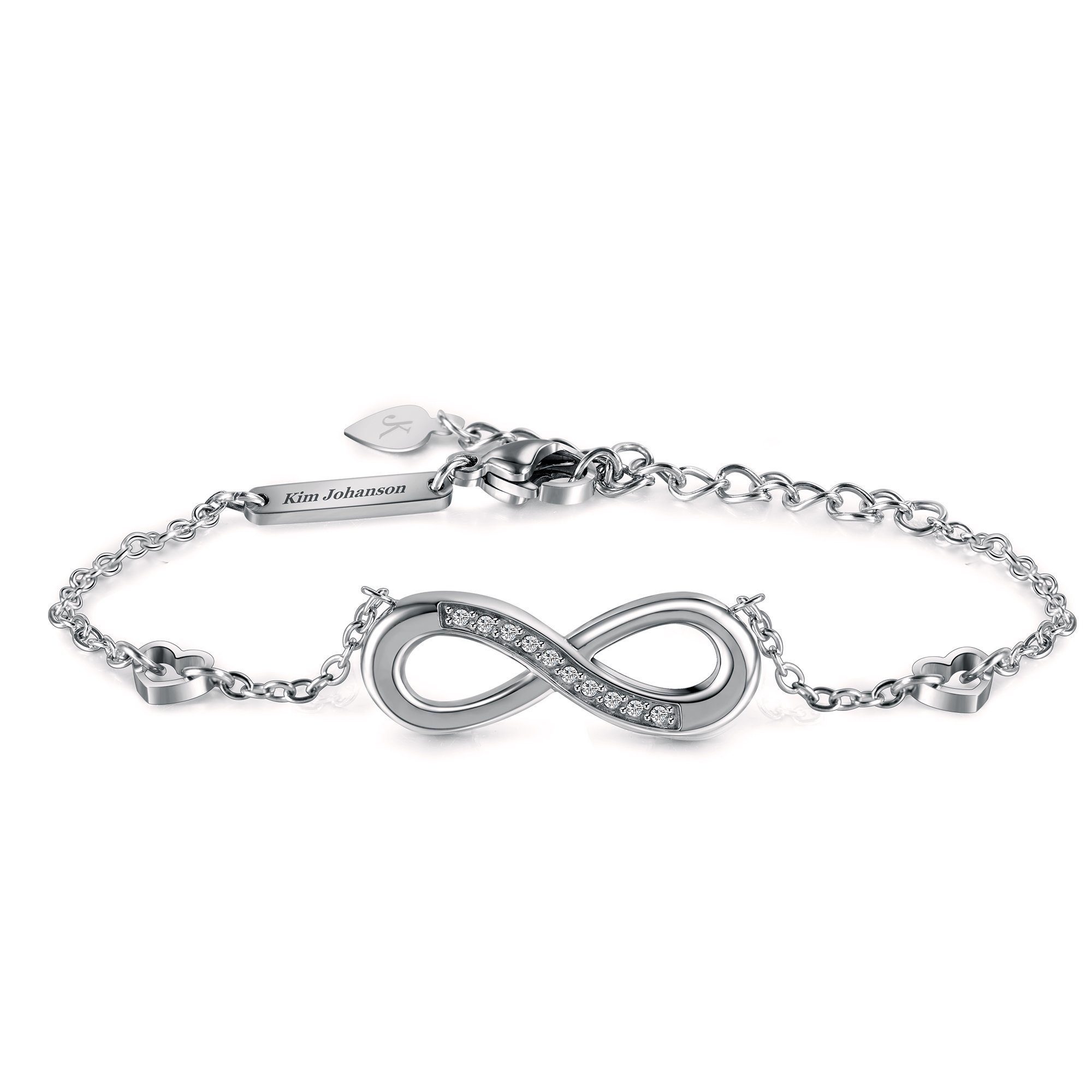 Fußkette Johanson Infinity/Unendlichkeit Kim Zirkonia Silber mit (1-tlg),