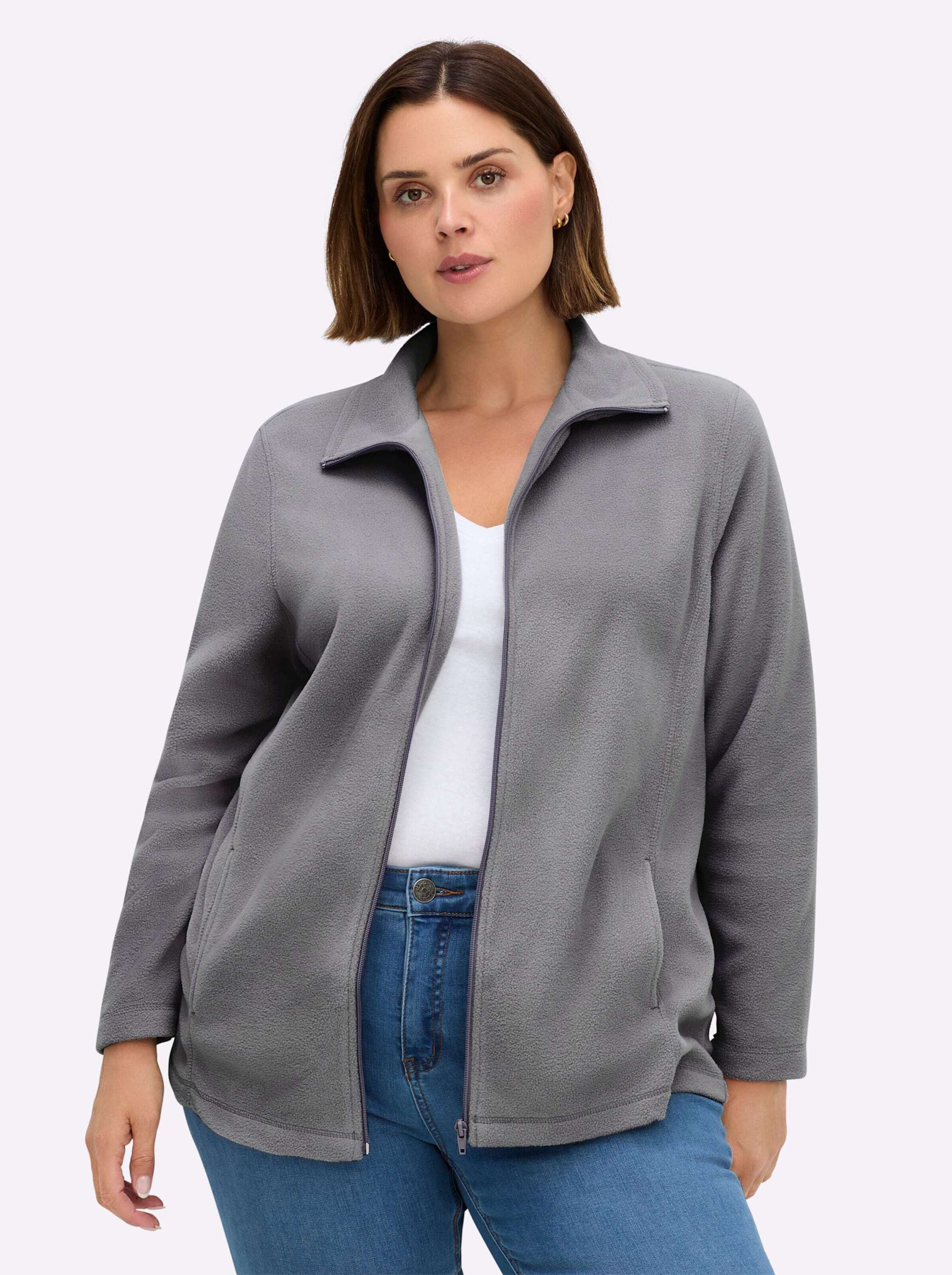 Sieh an! Fleecejacke Fleece-Jacke Langarm
