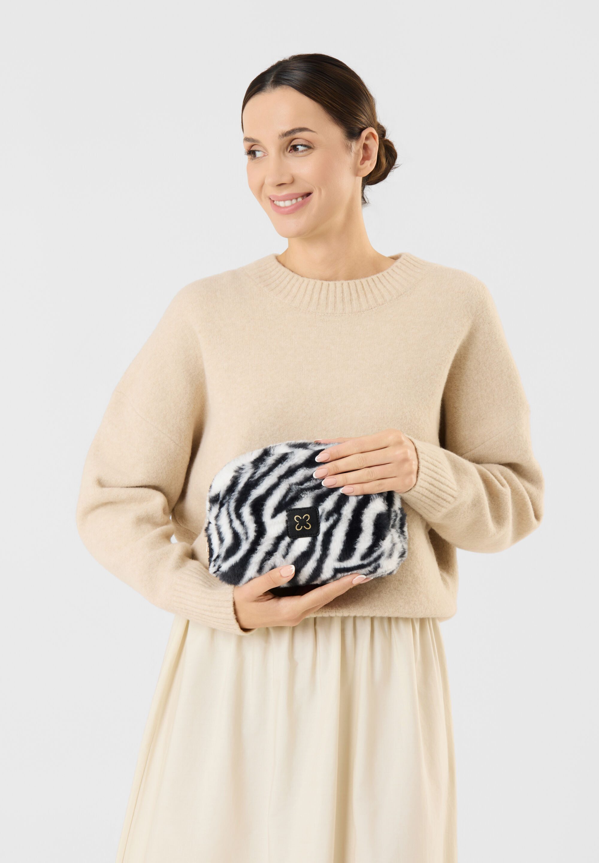 Codello Kosmetiktasche, mit Zebra-Muster