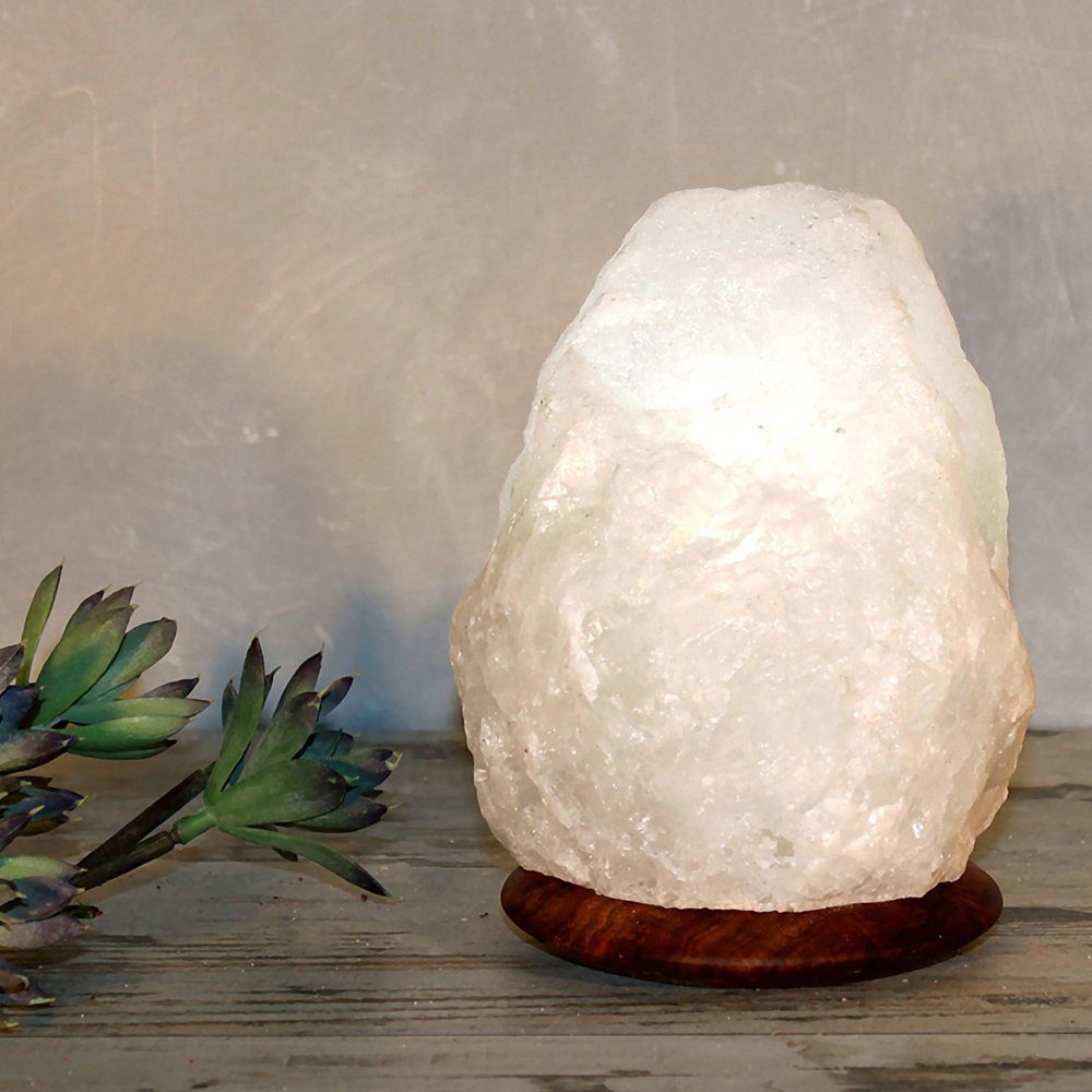 ca. Leuchtmittel SALT wechselbar, jeder DREAMS - Unikat, Rock, H: ca.18 HIMALAYA cm, ein Handgefertigt Warmweiß, Salzkristall-Tischlampe Stein 2-3kg