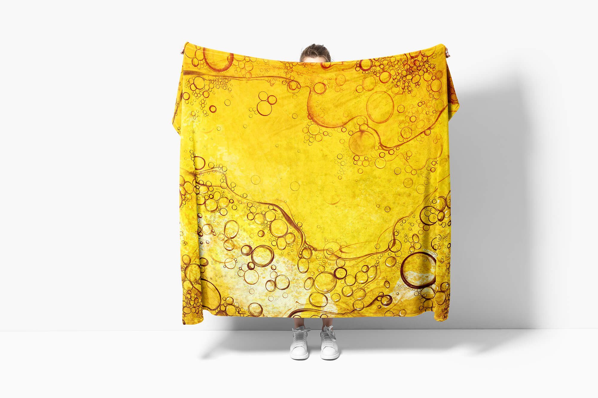 Luftblasen, Handtuch Art Sinus Fotomotiv Wasser Kuscheldecke Handtuch (1-St), Handtücher Saunatuch mit Strandhandtuch Baumwolle-Polyester-Mix