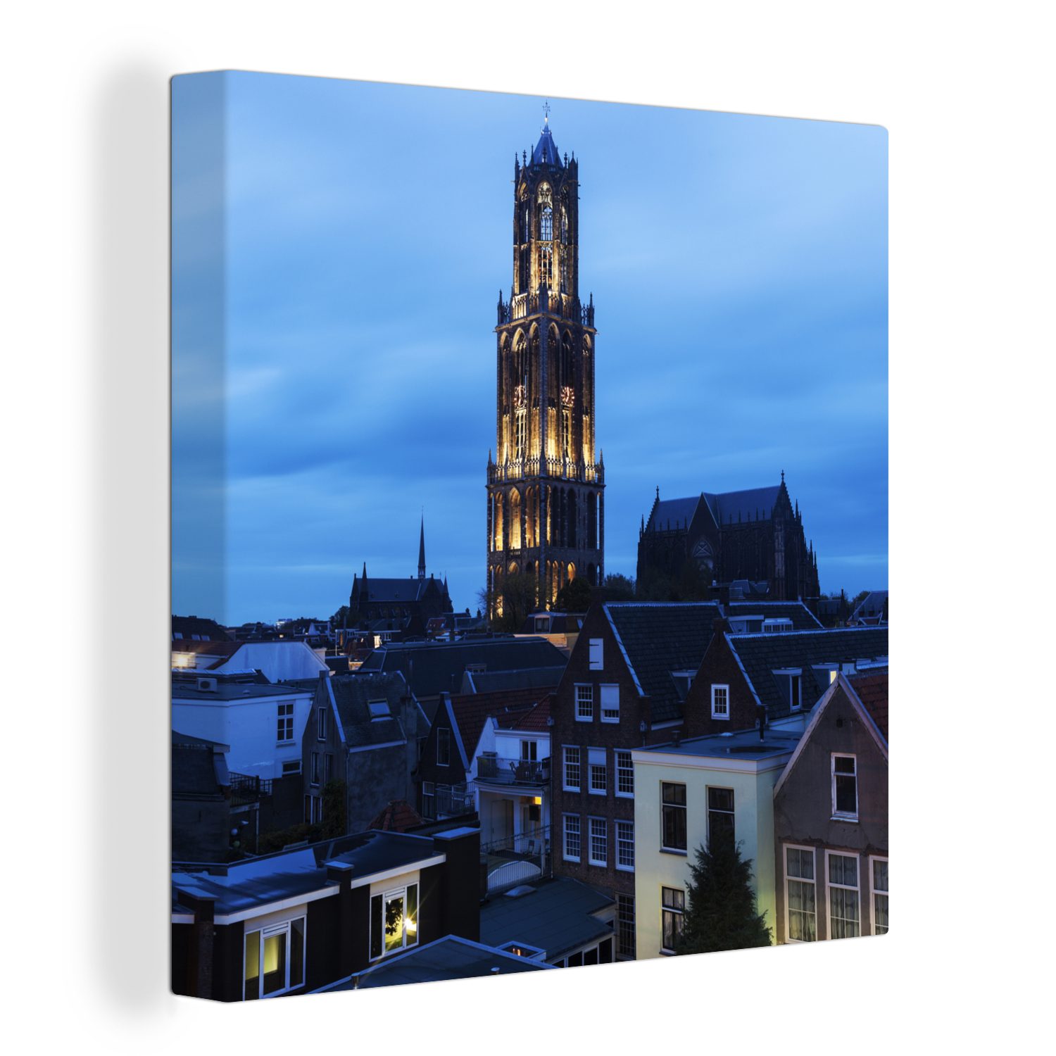 OneMillionCanvasses® Leinwandbild Domturm - Utrecht - Licht, (1 St), Leinwand Bilder für Wohnzimmer Schlafzimmer