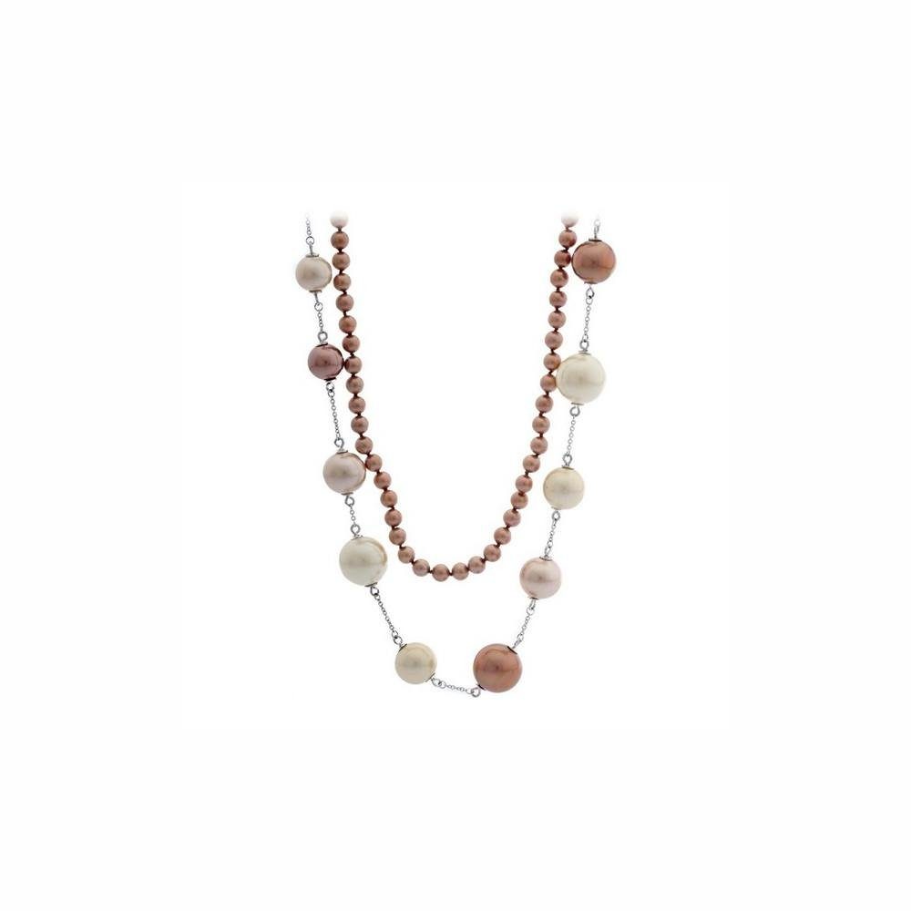 Misaki Edelstahlkette Misaki Modeschmuck Damen Halskette mit Anhänger QCRNTERRAMULTI