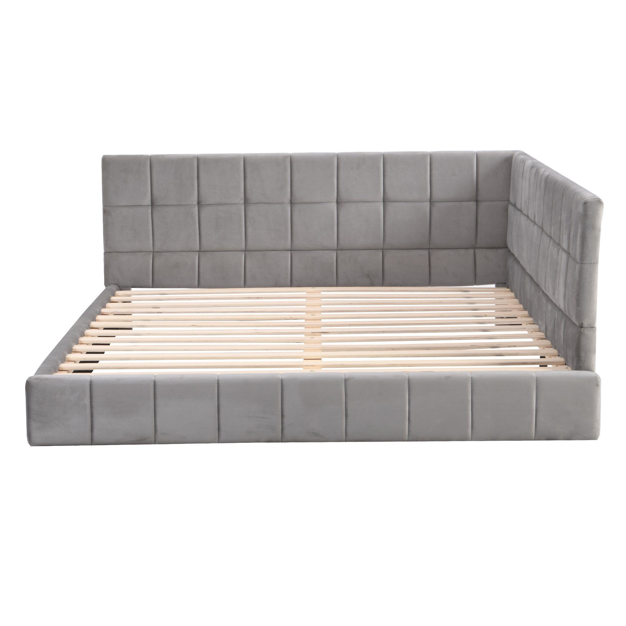 Polsterbett (Daybett), Tagesbett Schlafsofa 140x200cm mit Lattenrost, Samt