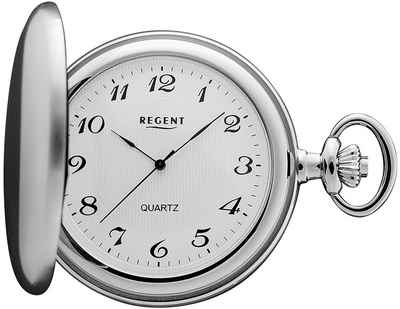 Regent Taschenuhr Regent Taschenuhr für Damen Herren P-21, (Analoguhr), Herren Taschenuhr rund, extra groß (ca. 51mm), Metall verchromt