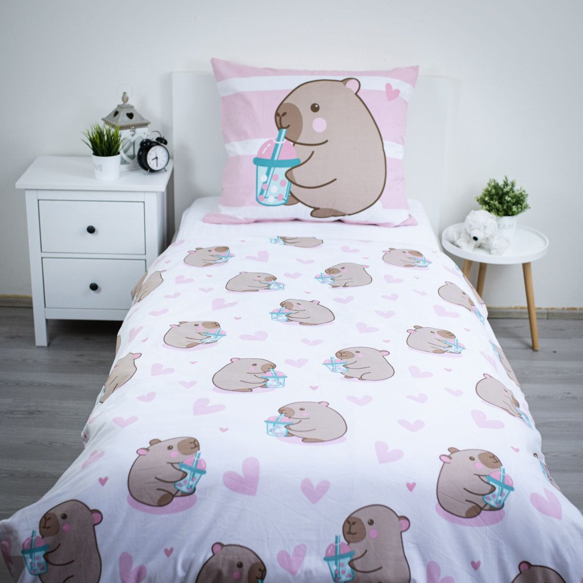 Jerry Fabrics Bettwäsche Capybara 140 x 200 cm 70 x 90 cm Baumwolle Jugendzimmer, Baumwolle
