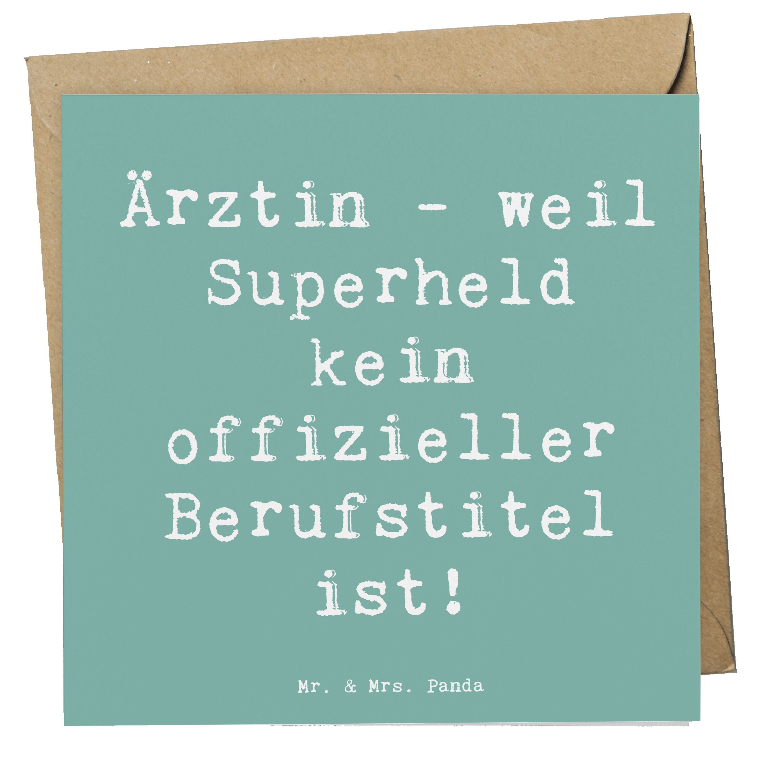Grußkarte Ärztin Superheld - Meeresbrise - Geschenk, Respekt, Mitgefühl, kreati