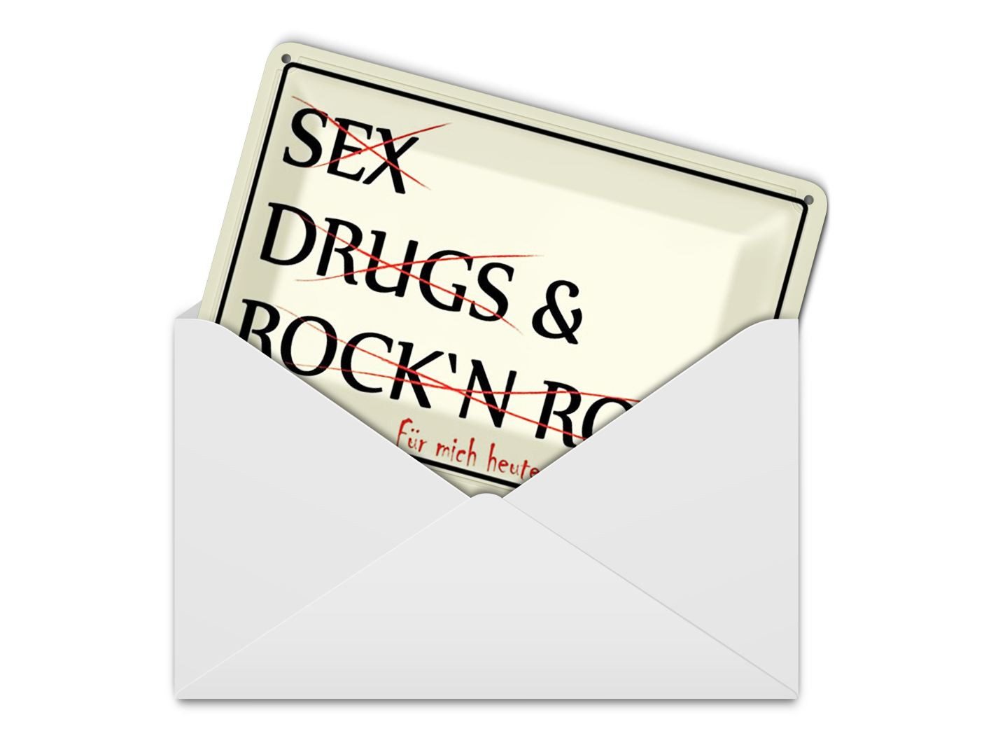 Femer GmbH Postkarte Spruch 14x10 cm Sex Drugs Rock nur Kaffee bitte, unfrankiert