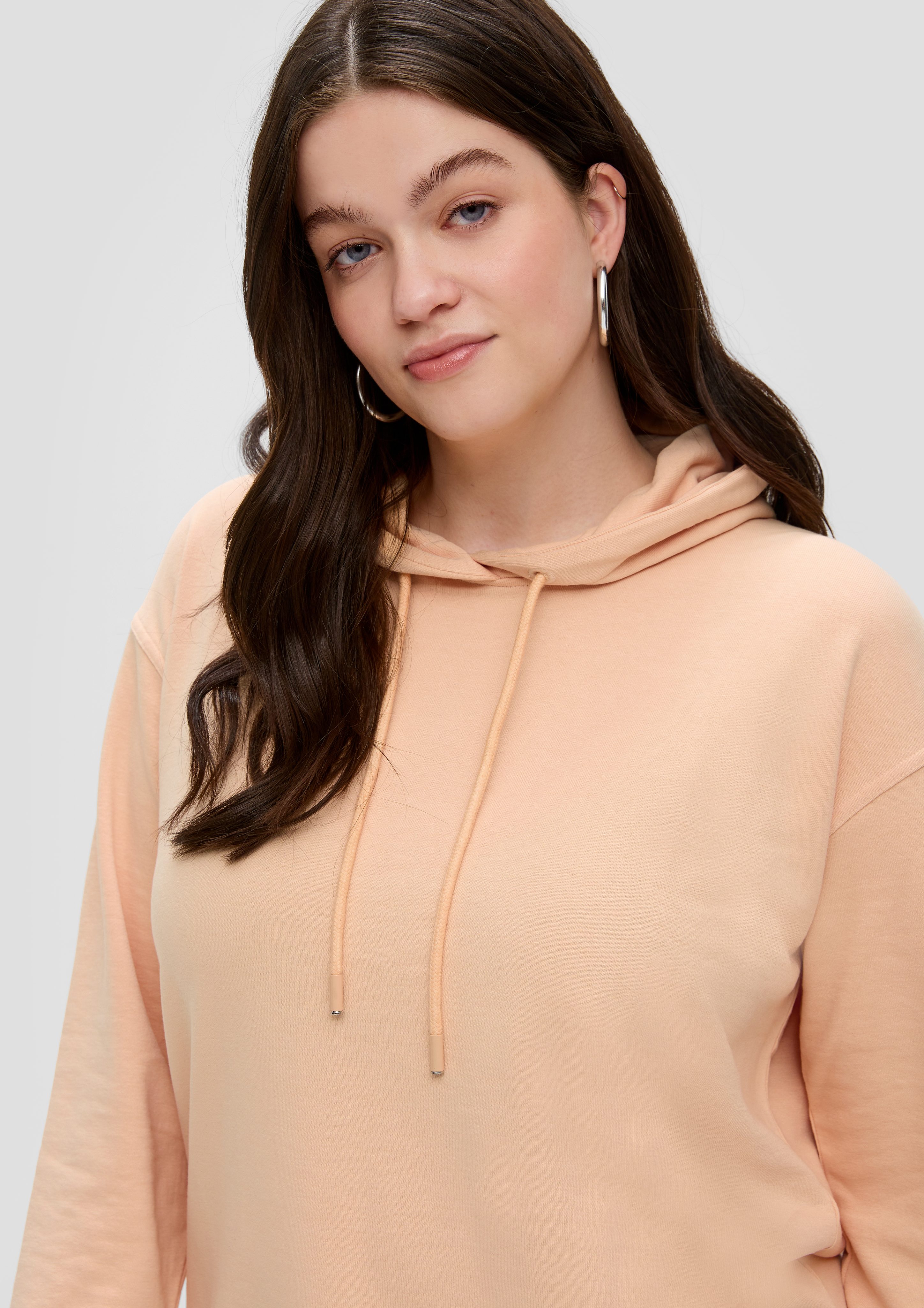 QS Sweatshirt Kapuzensweatshirt mit überschnittener Schulter günstig online kaufen