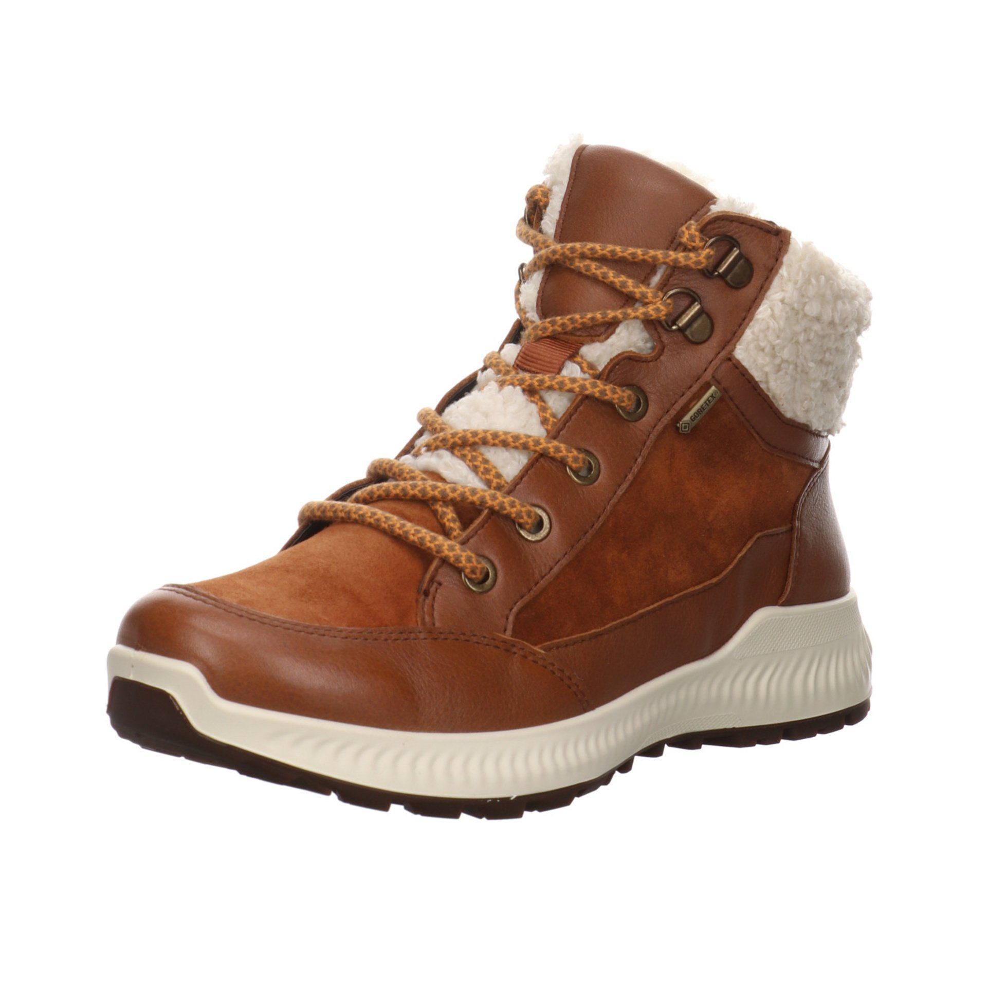 Stiefelette Damen Leder-/Textilkombination Hiker Stiefel Boots braun Elegant 046745 Ara Freizeit Schuhe