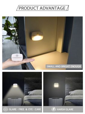 Gontence LED Nachtlicht 4 Stück warmweiß mit Bewegungssensor