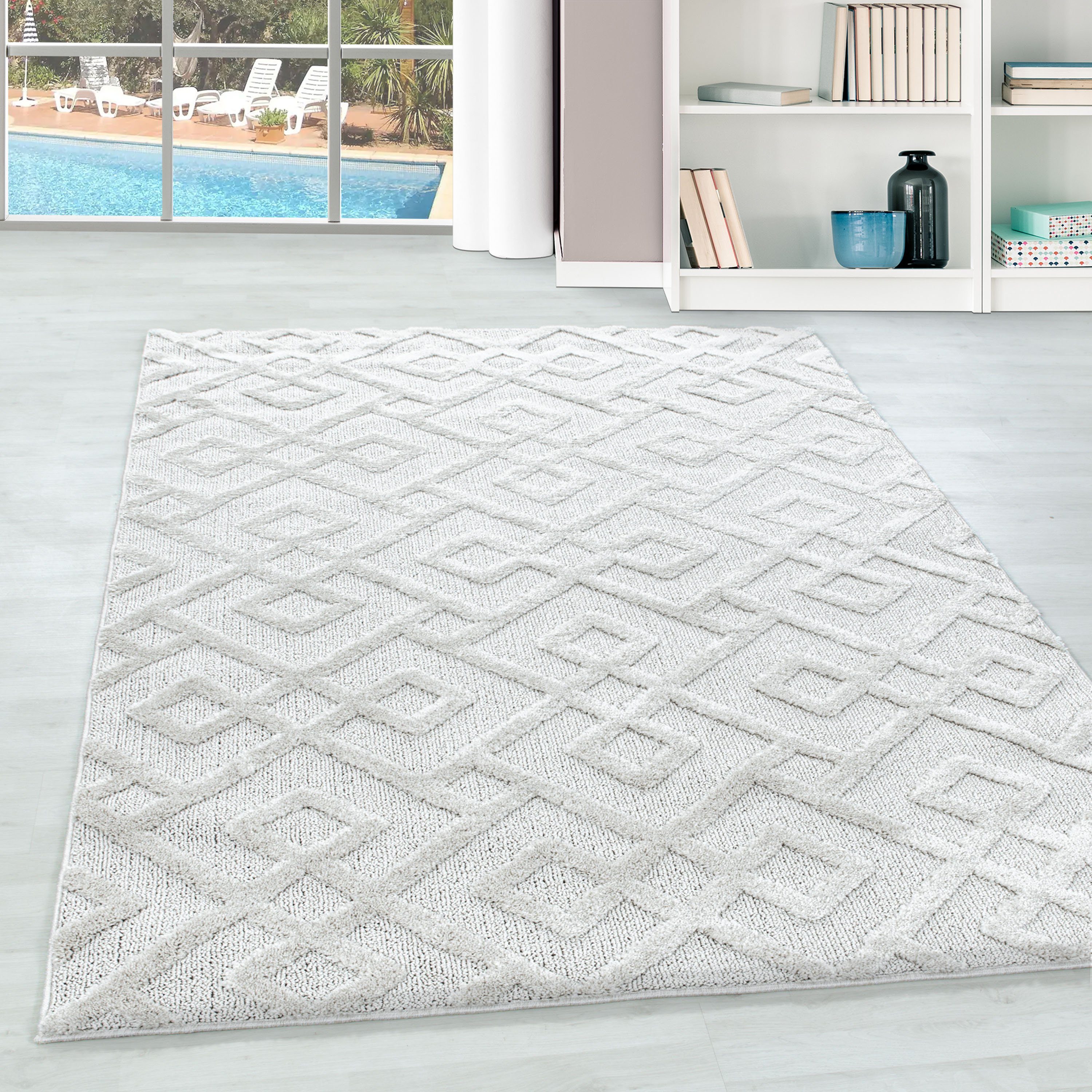 Teppium Teppich Geometrisch Design, Rund, Höhe: günstig online kaufen