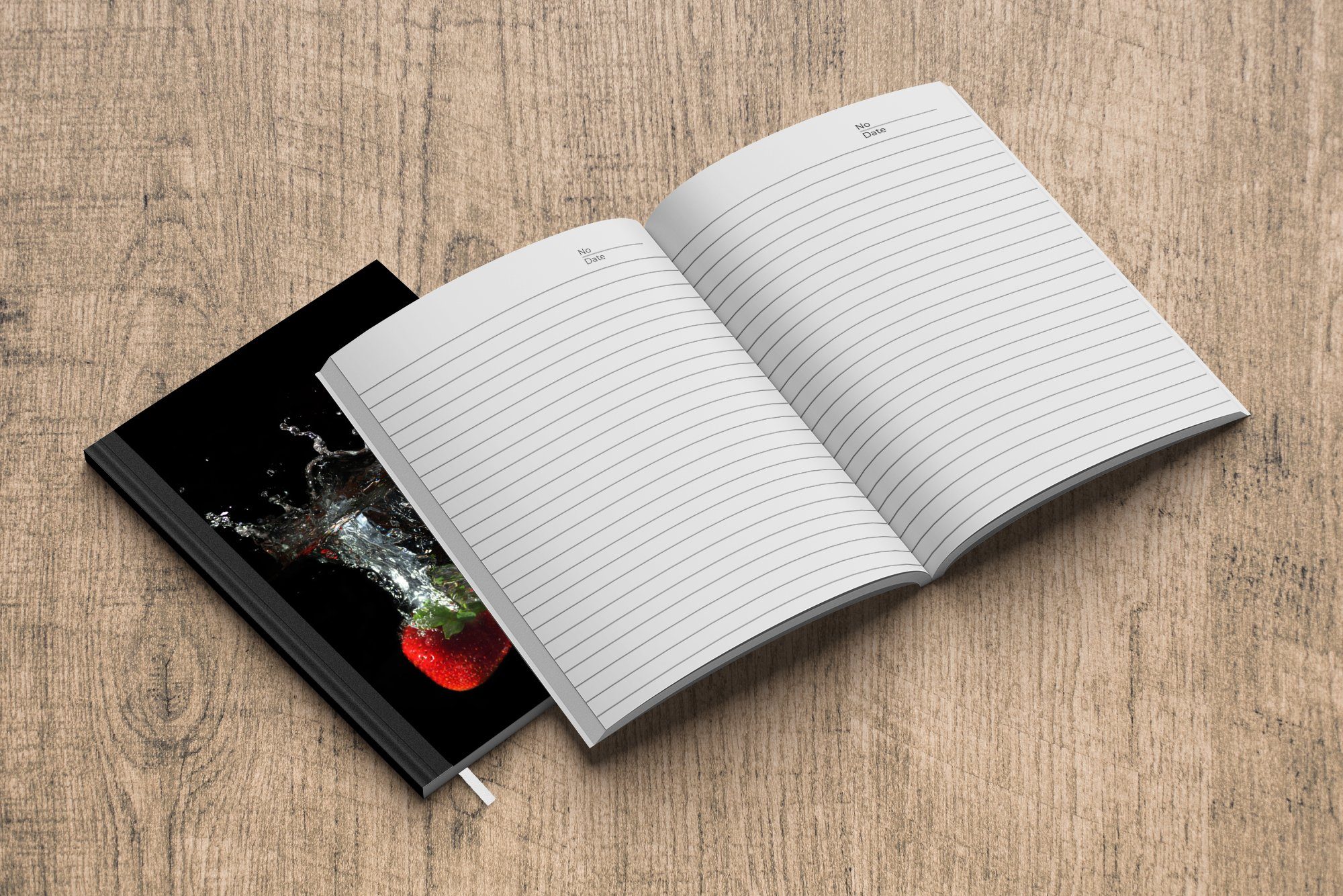 - Haushaltsbuch Wasser Schwarz Seiten, - Rot, - MuchoWow Notizheft, Erdbeeren 98 Journal, - Tagebuch, Merkzettel, Notizbuch Obst A5,