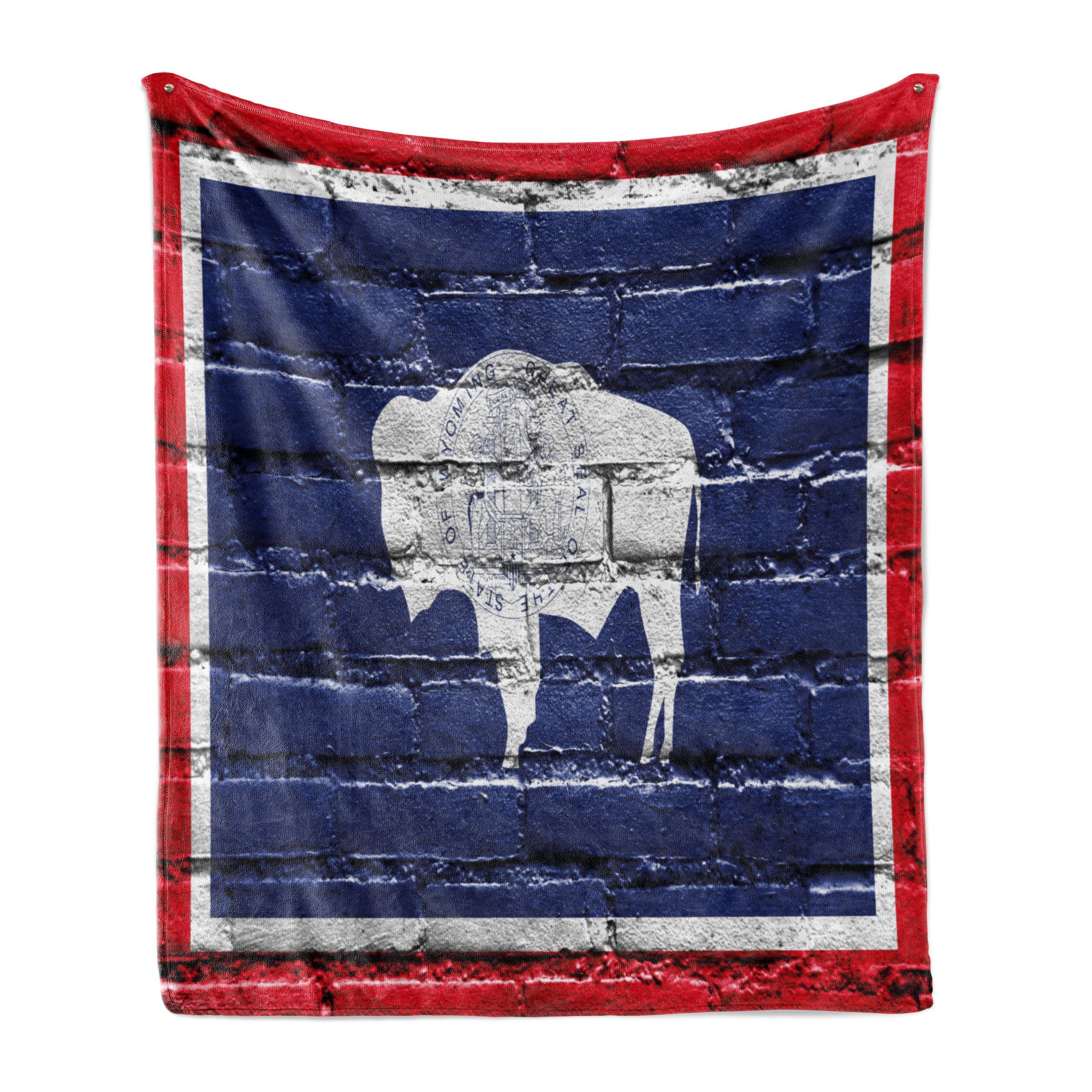 Flag auf Wyoming State Plüsch Bricks und Außenbereich, den Gemütlicher Lack Innen- für Wohndecke Abakuhaus,