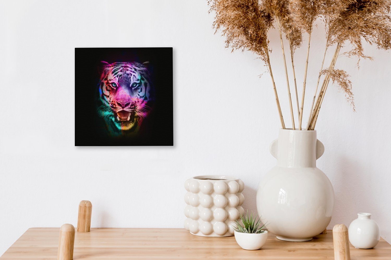 OneMillionCanvasses® Leinwandbild (1 Bilder Leinwand - für Wohnzimmer St), Schlafzimmer Tiere, - Farbe Tiger
