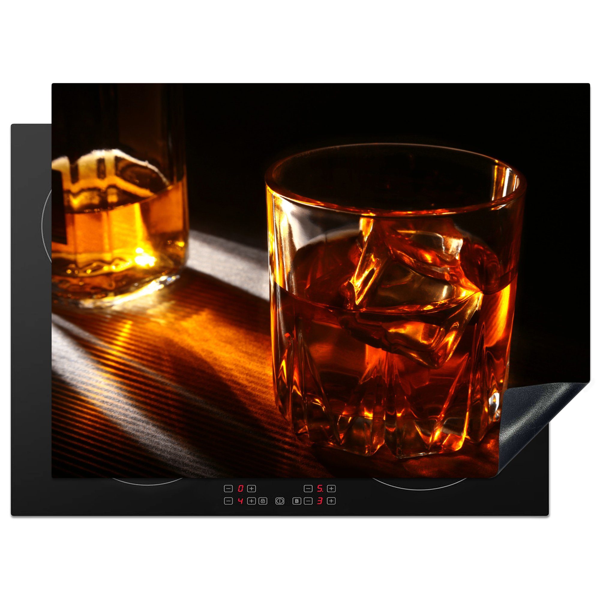 MuchoWow Herdblende-/Abdeckplatte Induktionsschutz - Vinyl, - Mobile cm, Alkohol (1 - Arbeitsfläche Induktionsmatte, nutzbar, Spirituosen - Whiskey 70x52 tlg), Ceranfeldabdeckung