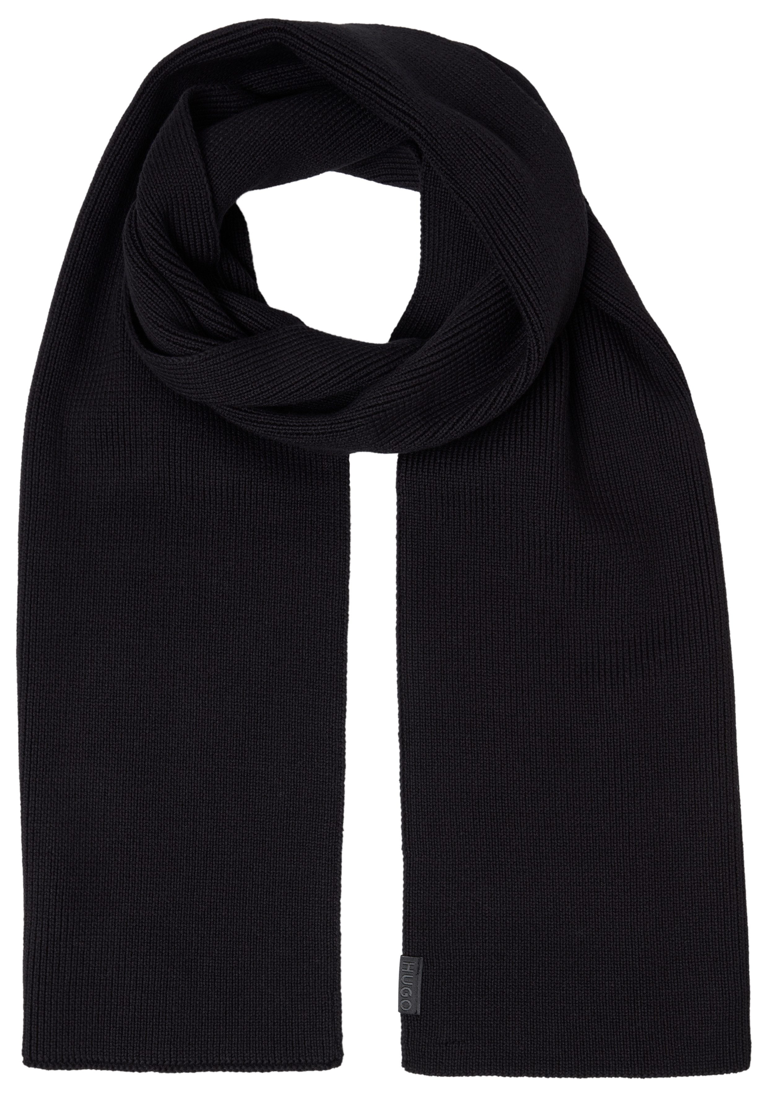 HUGO Strickschal Zential, aus reiner Baumwolle, unisex
