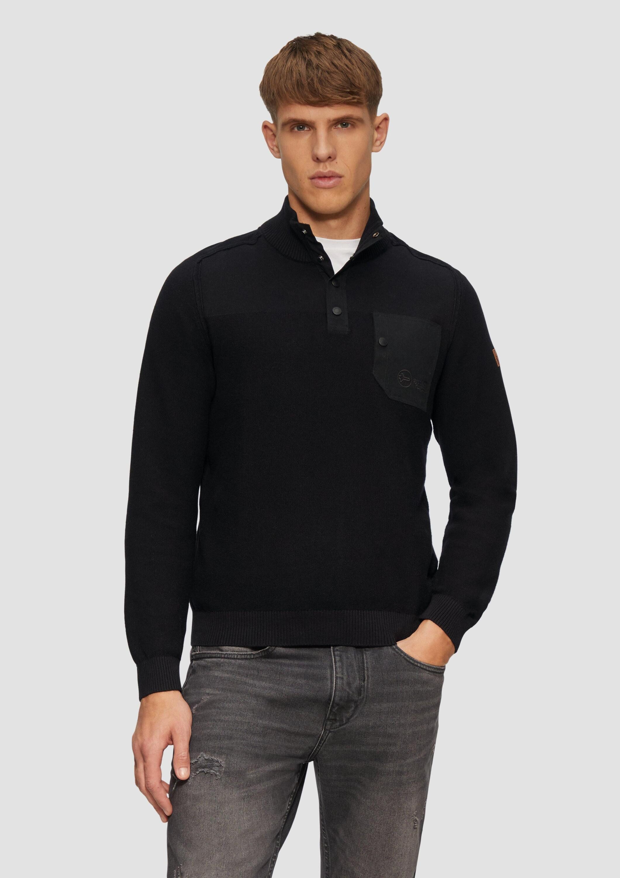 s.Oliver Longpullover Strickpullover Sportiver Strick-Troyer im günstig online kaufen