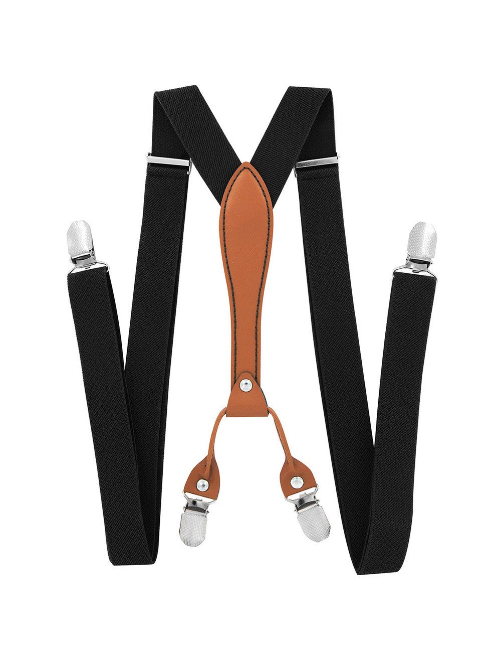 axy Hosenträger Herren Hosenträger 4 Stabile Clips X-Form 2,5cm Breit verstellbar und elastisch 120cm Lang