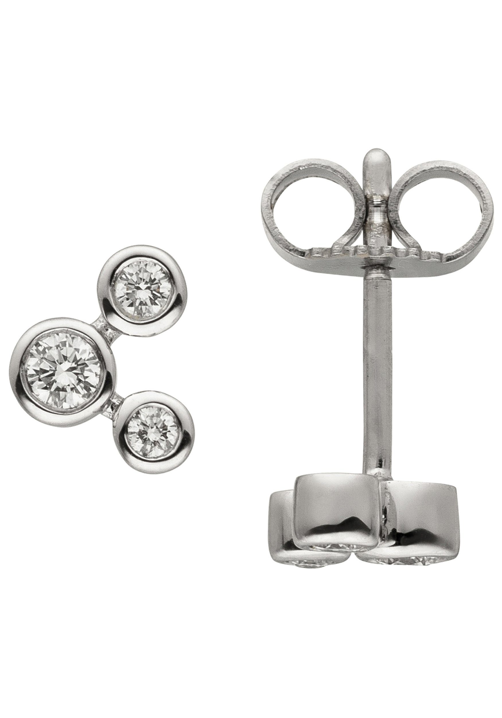 Paar Ohrstecker Ohrringe Weißgoldohrringe 6 mm