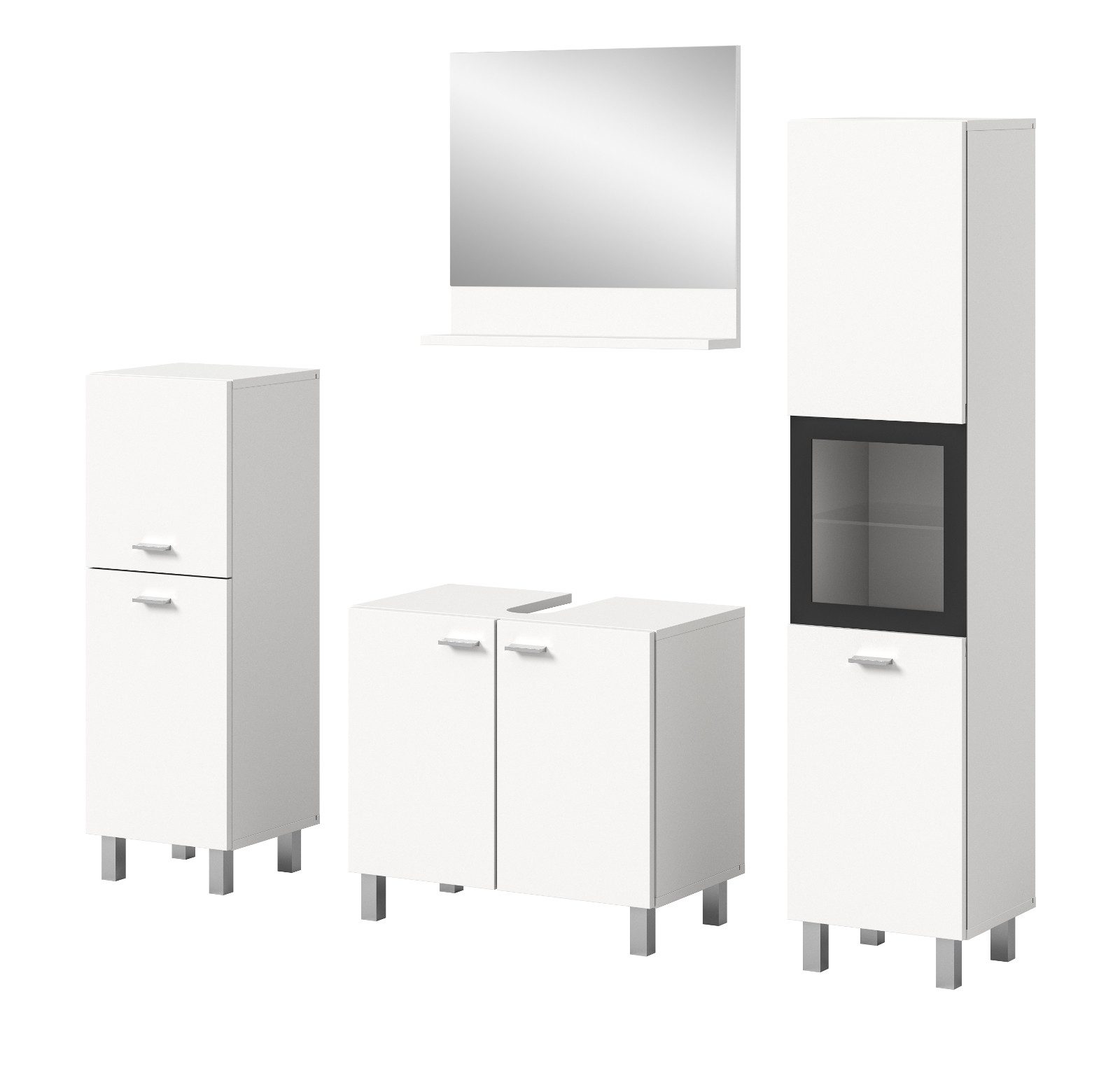 Inn.Furn Badmöbel-Set Lowell, (in weiß, 4-St., 137 x 186 cm), hängend oder stehend
