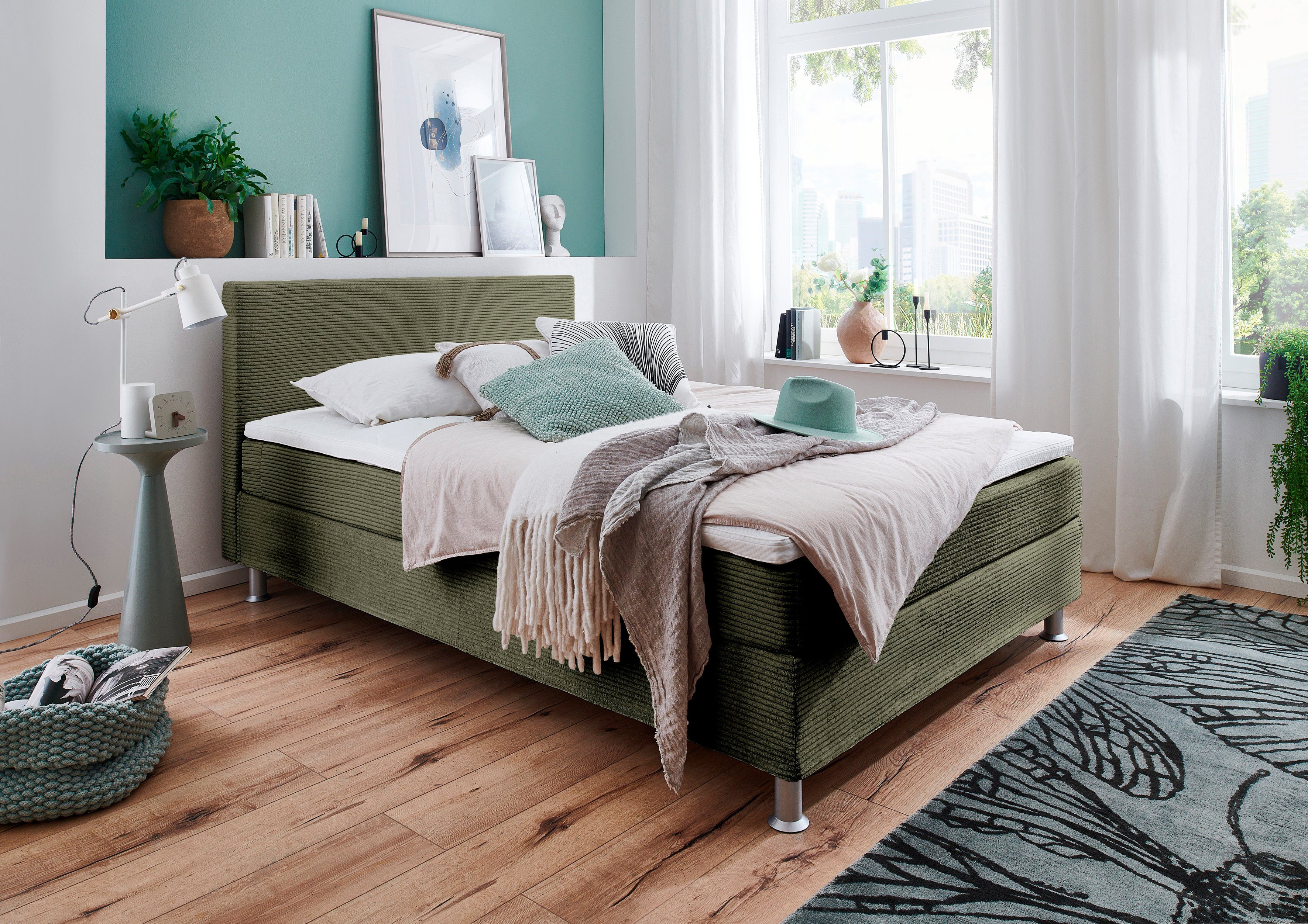 ATLANTIC home collection Boxbett Edison, inkl. Bonnellfederkern-Matratze und Topper