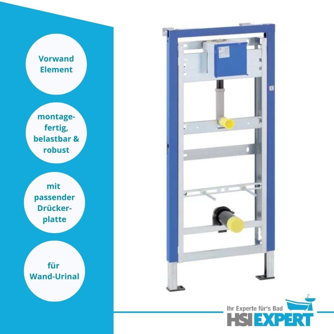 GEBERIT Urinal Urinal ohne Deckel Geberit Element Drückerplatte, Keramik, Wasserspülung, (Spar-Set, Komplettset)