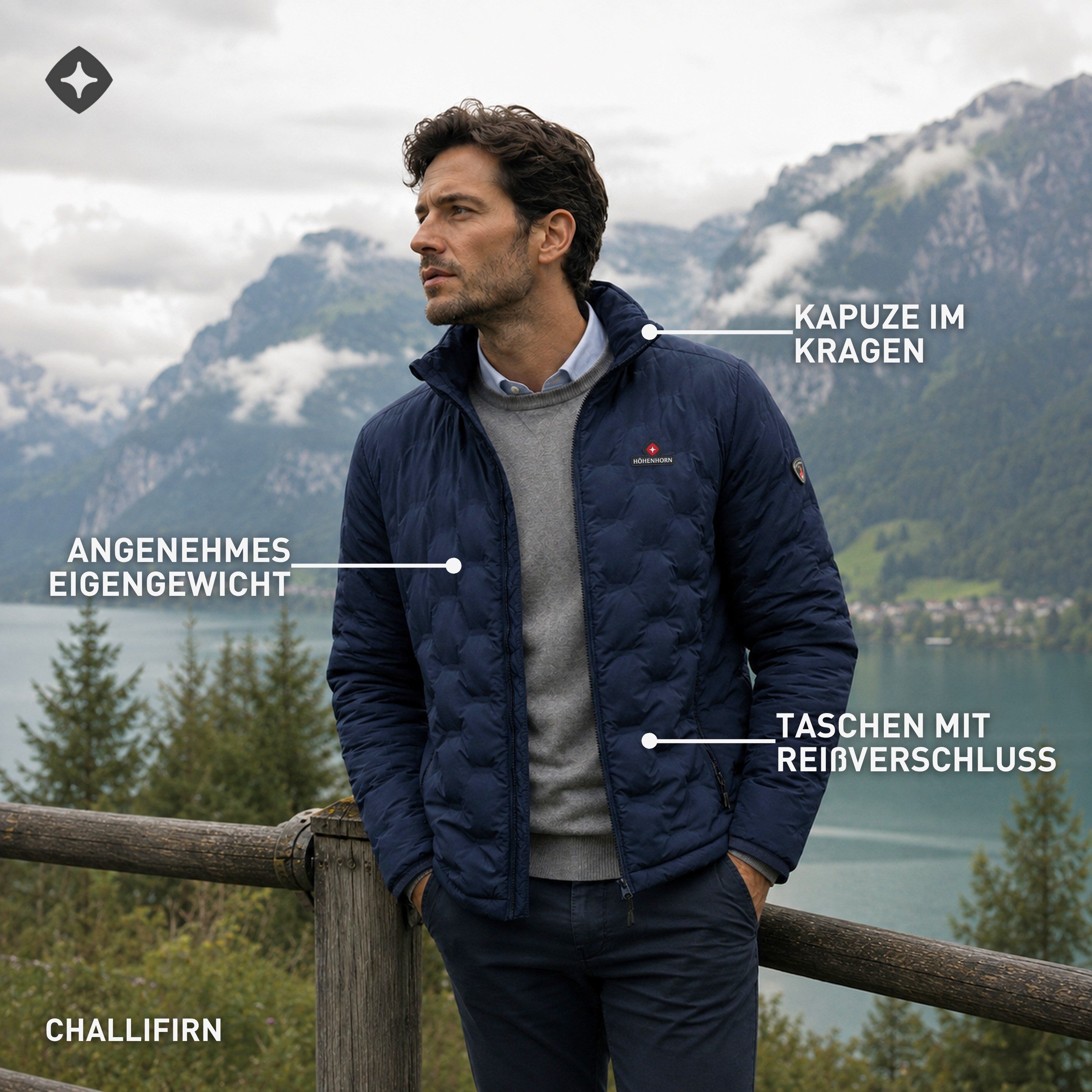Höhenhorn Steppjacke Challifirn Herren Jacke für Männer Übergangsjacke Steppjacke (Steppjacken) – Bild 5 von 5