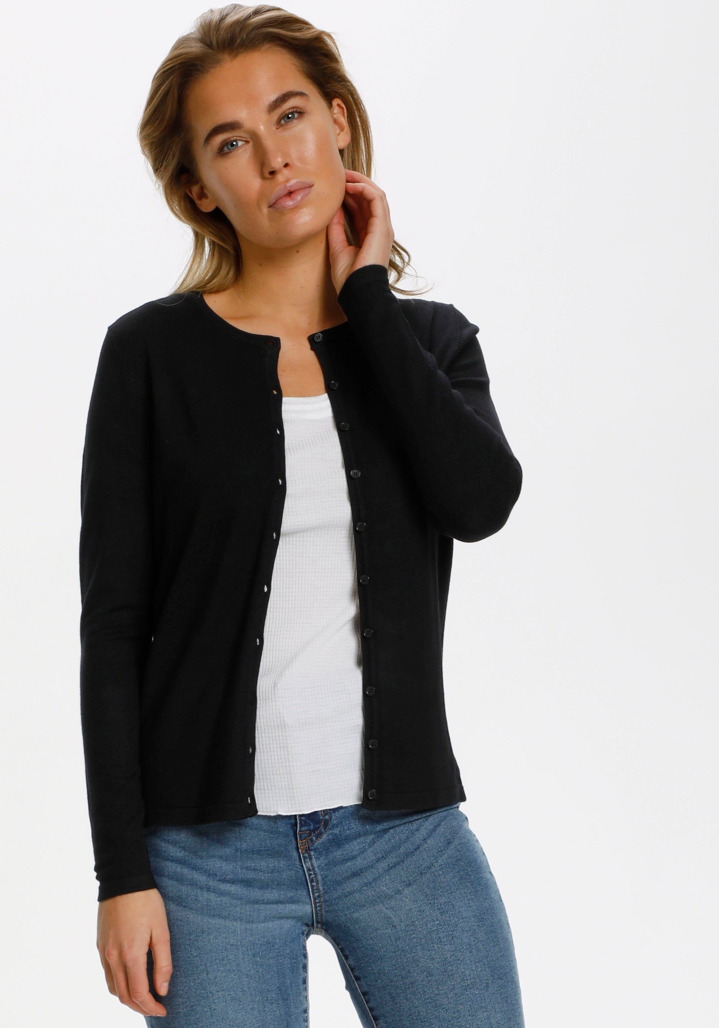 black VIELEN Tropez Saint in FARBEN Cardigan -edler MilaSZ A8661 Materialmix