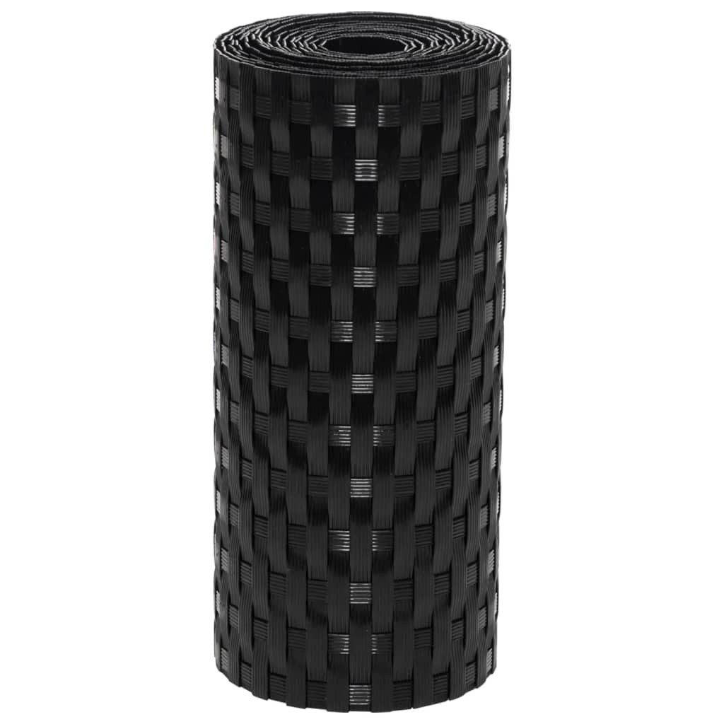 vidaXL Gartenzaun Balkon-Sichtschutze 5 Stk. Schwarz 255x19 cm Poly Rattan, (5-St)