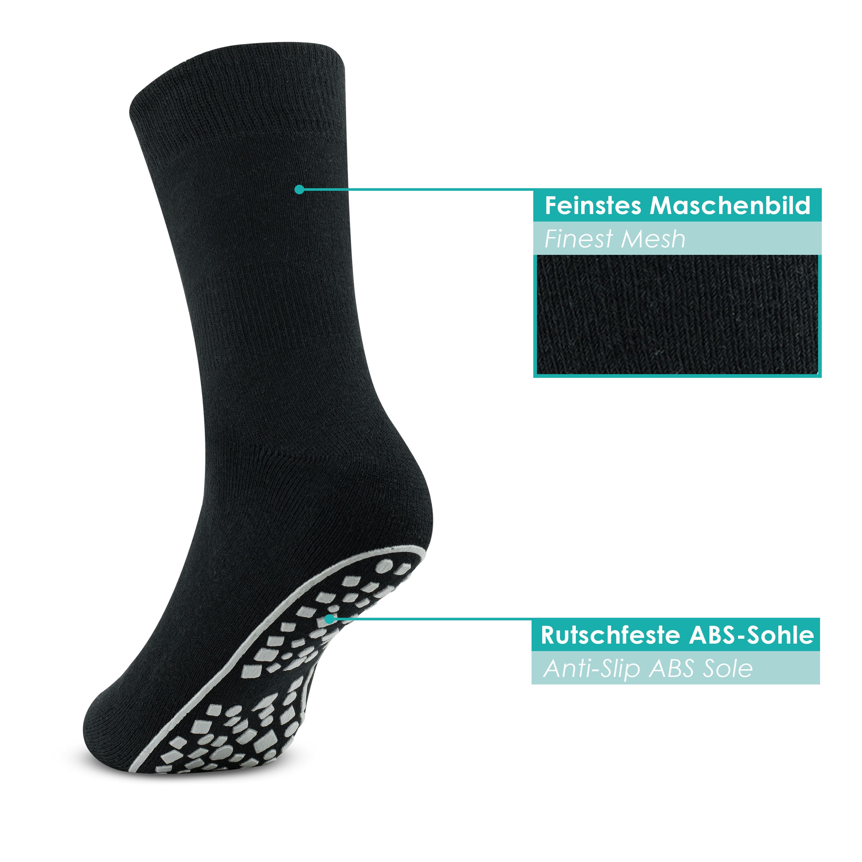 Bärenfuß Haussocken 3 Paar Herren Damen Premium ABS Socken - Extra Rutschfest dank Noppen