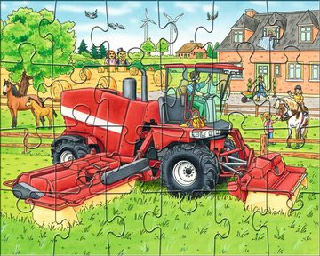 Haba Puzzle 3 x 24 Teile Kinder Puzzle Traktor und Co. 1300444001, Puzzleteile