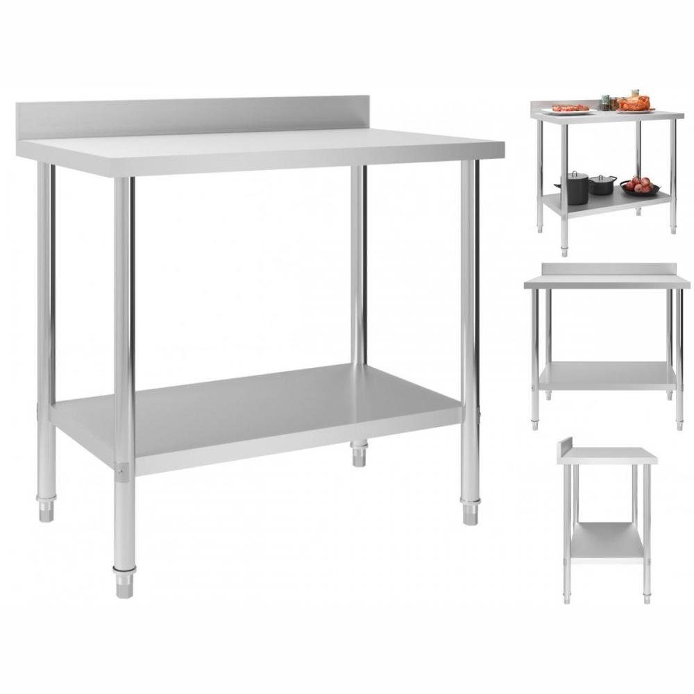 vidaXL Unterschrank Küchen-Arbeitstisch mit Aufkantung 100 x 60 x 93 cm Edelstahl